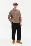 Architect's Shirt in Rusty Brown Structural Blend of Cotton and Hemp