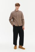Architect's Shirt in Rusty Brown Structural Blend of Cotton and Hemp