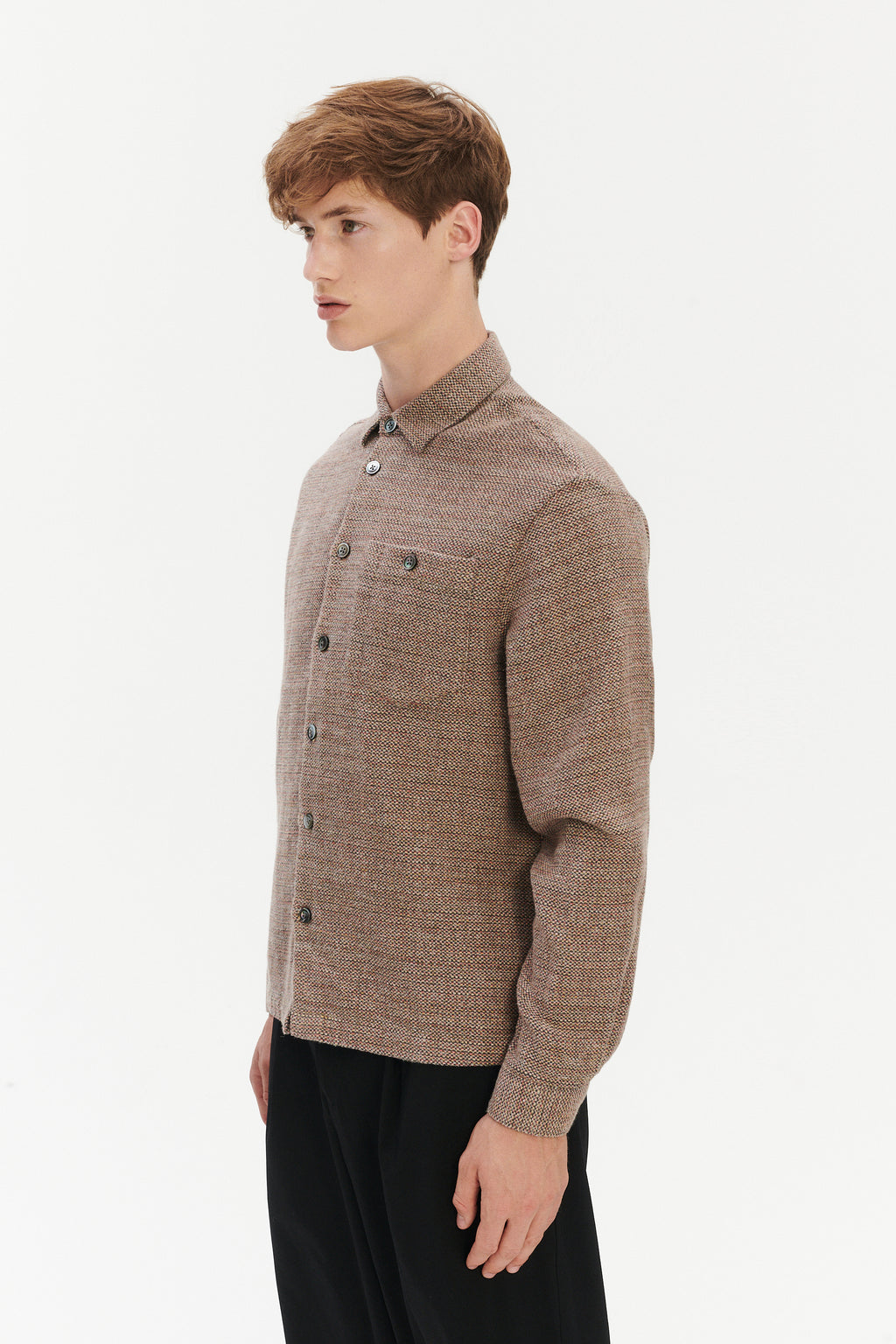 Architect's Shirt in Rusty Brown Structural Blend of Cotton and Hemp