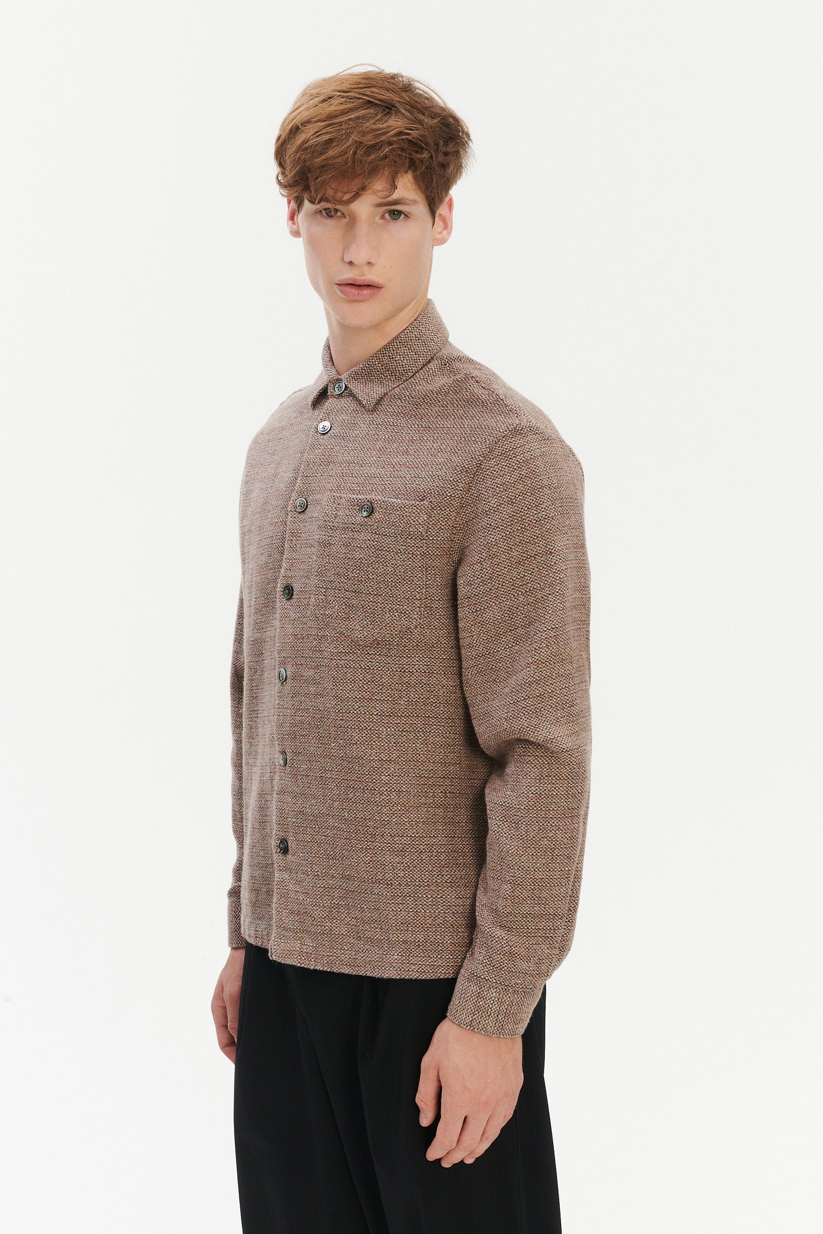 Architect's Shirt in Rusty Brown Structural Blend of Cotton and Hemp
