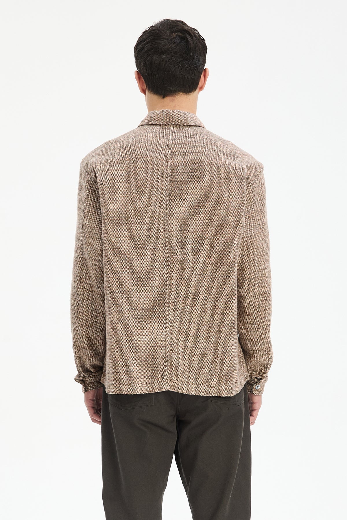 Architect's Shirt in Rusty Brown Structural Blend of Cotton and Hemp