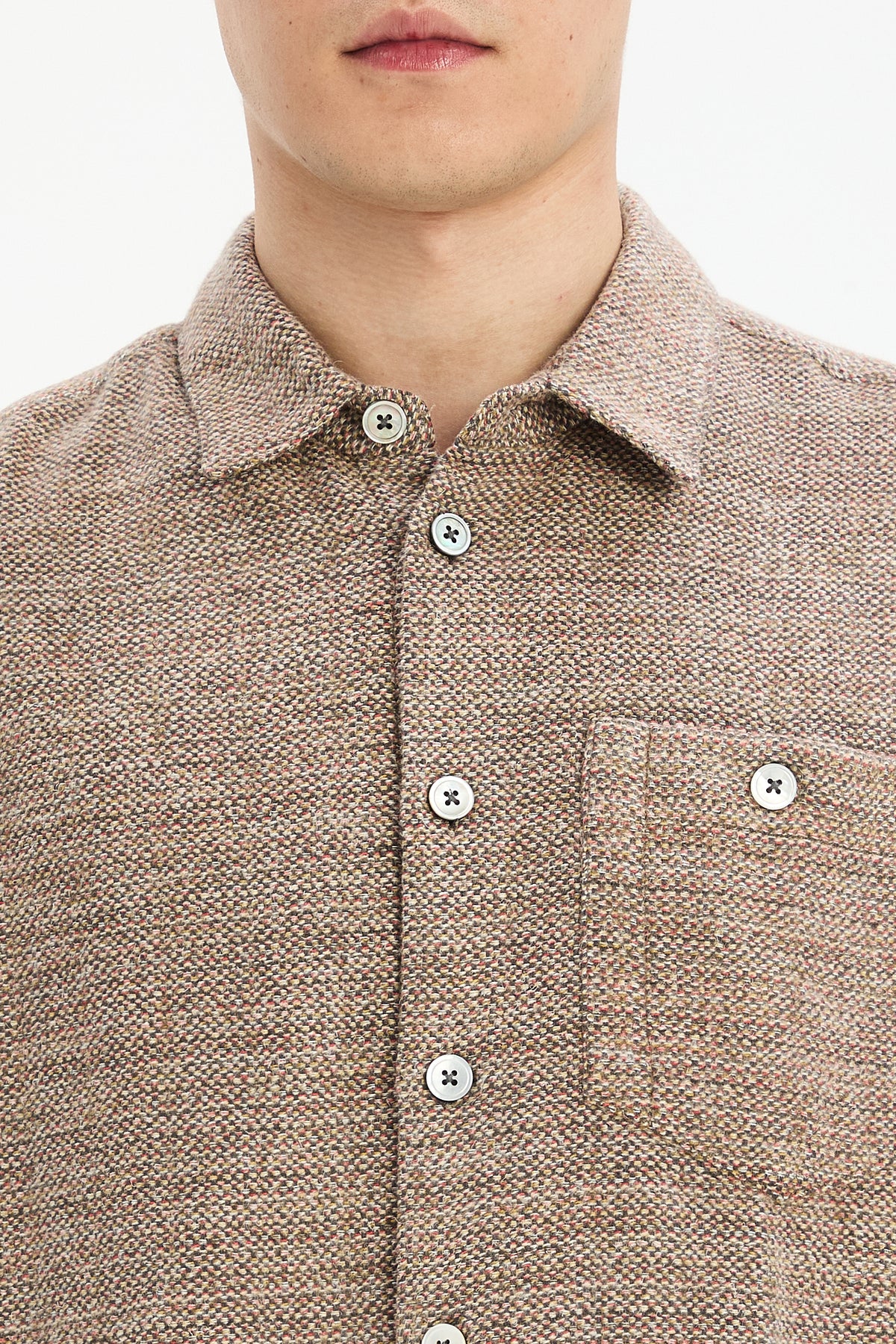 Architect's Shirt in Rusty Brown Structural Blend of Cotton and Hemp