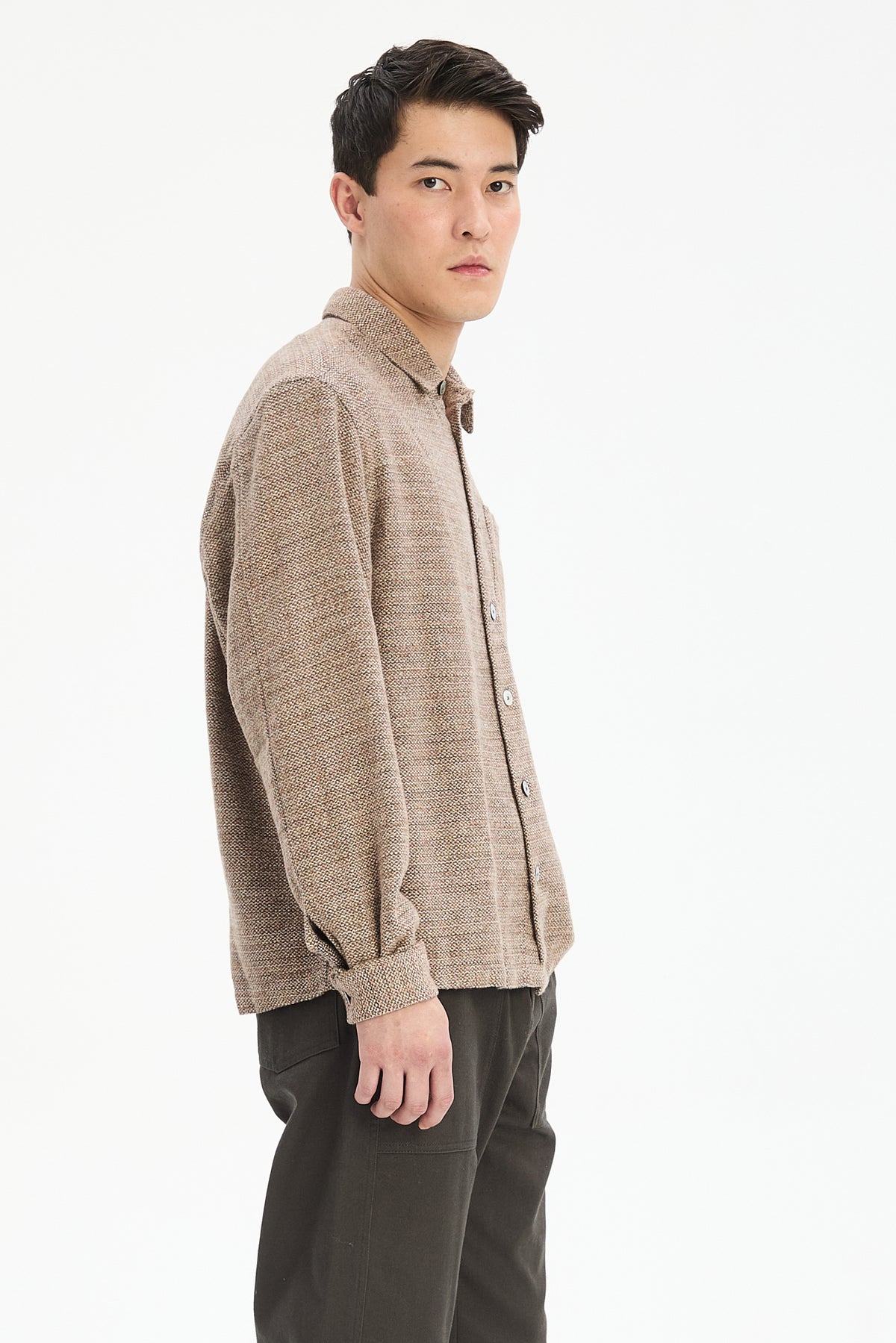 Architect's Shirt in Rusty Brown Structural Blend of Cotton and Hemp