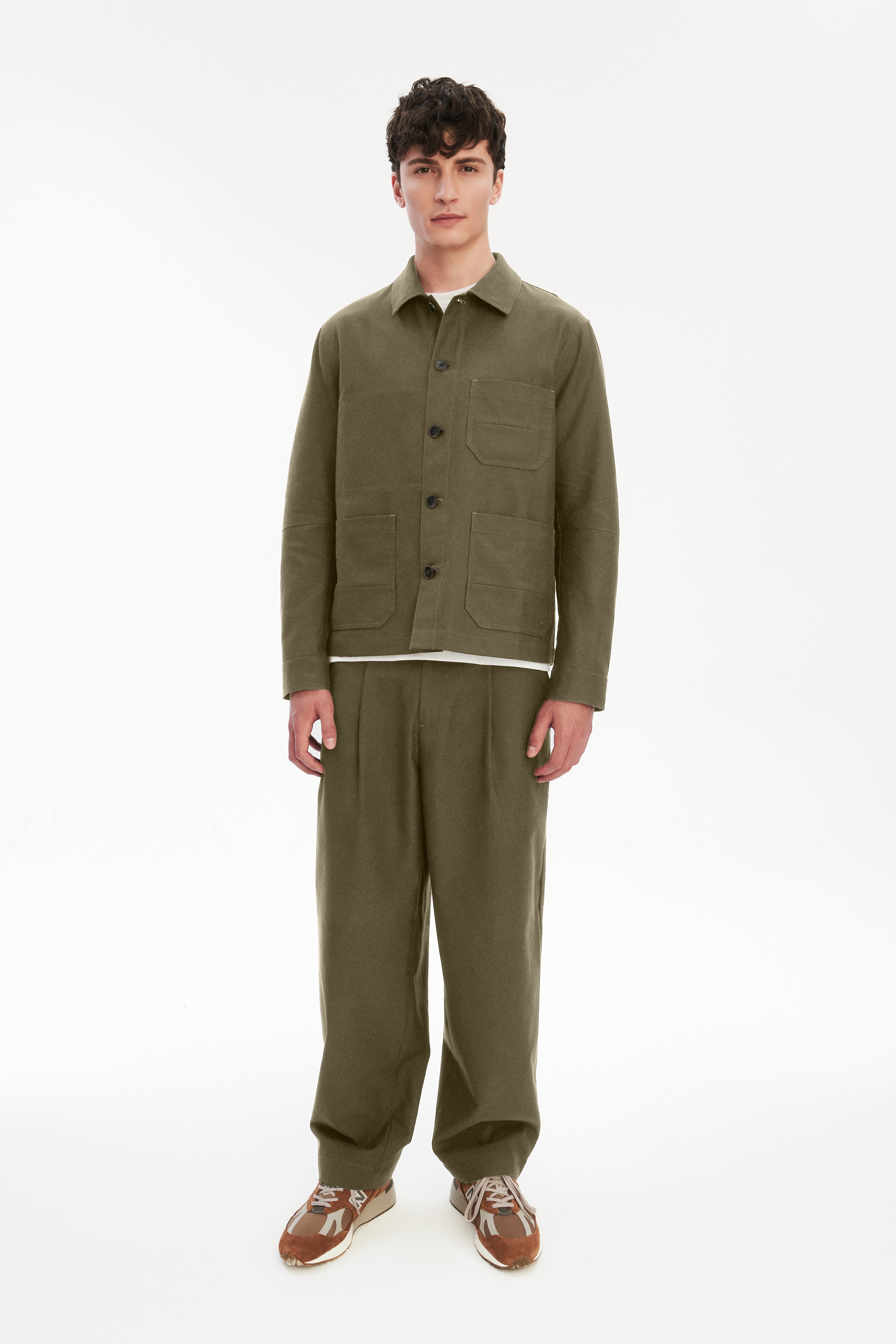 Workwear Jacket in a Subtle Firm Italian Organic Cotton