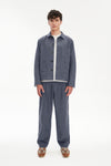 Workwear Jacket in a Steel Blue Subtle Firm Italian Organic Cotton