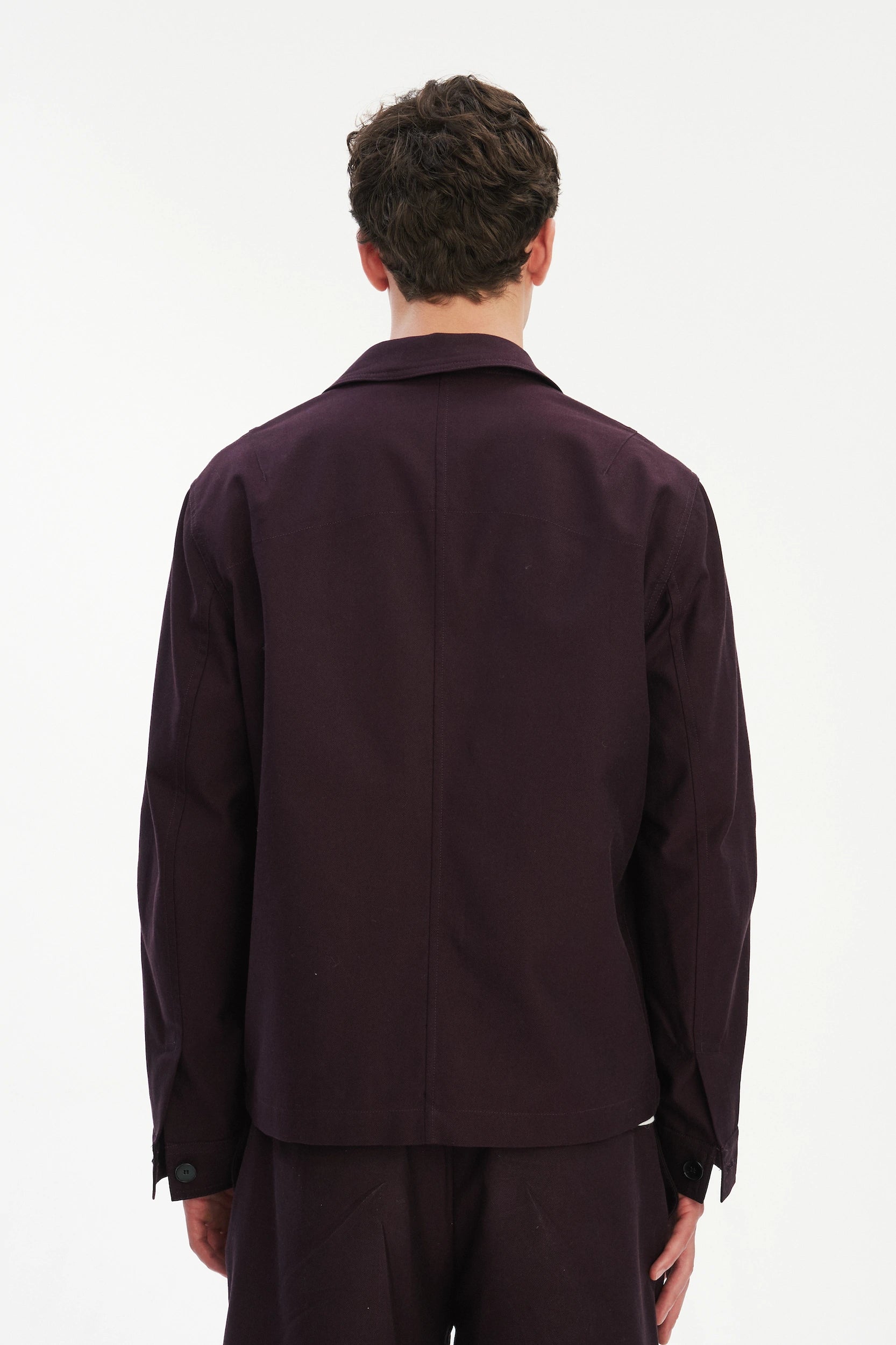 Workwear Jacket in the Wine Finest Italian Cotton by Subalpino