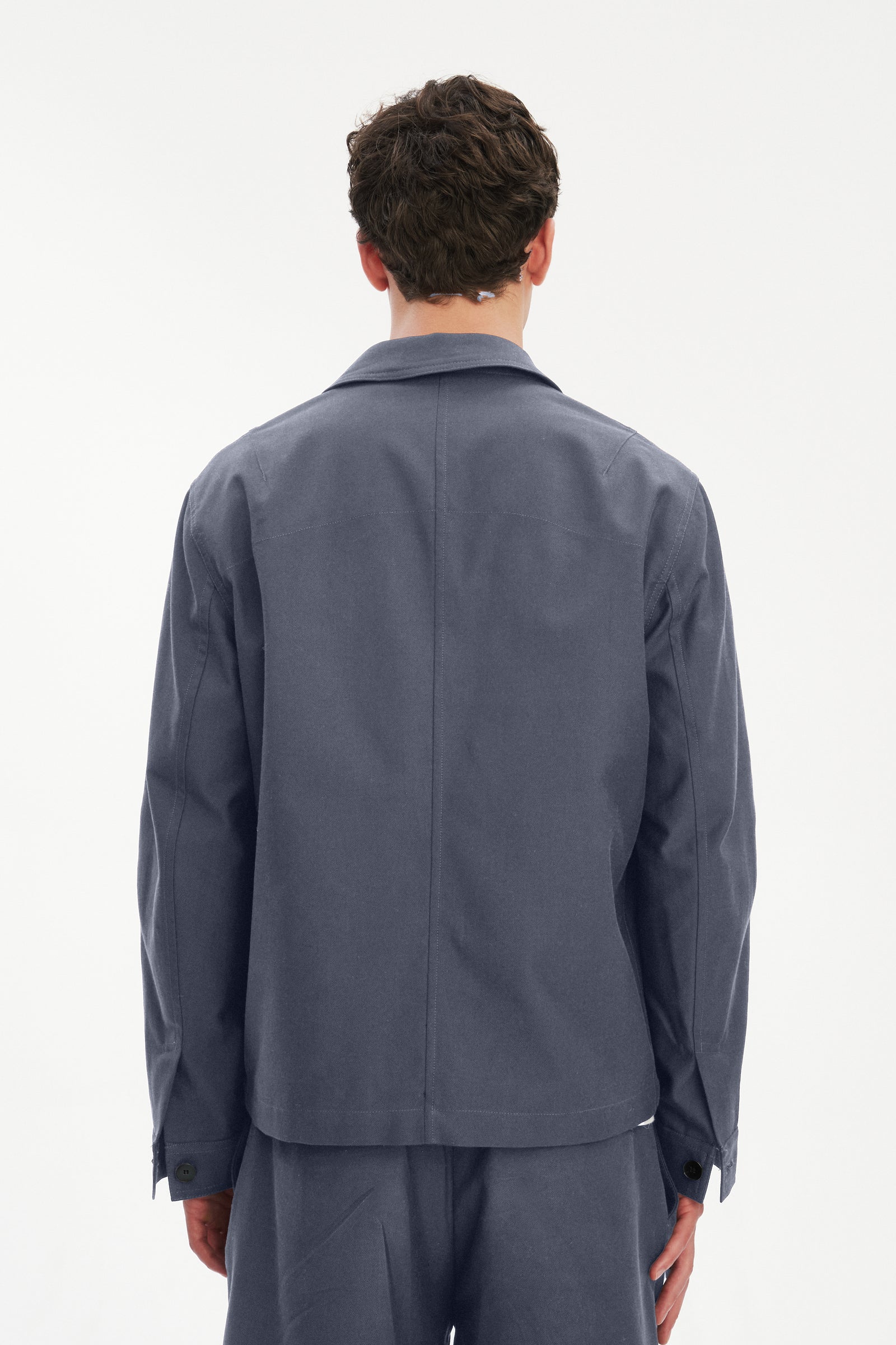 Dijon Workwear Jacket in a Steel Blue Italian Organic Cotton