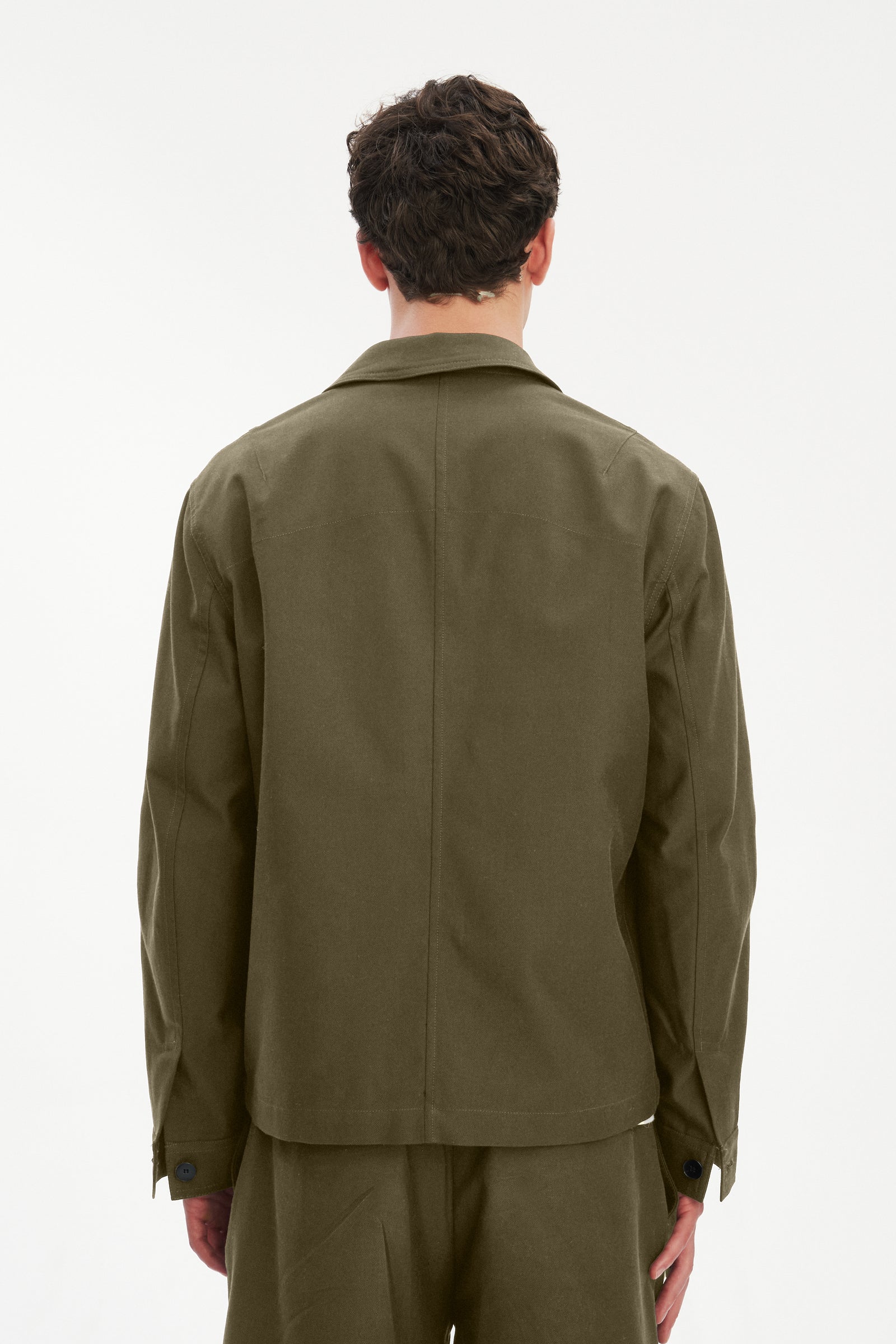 Dijon Workwear Jacket in a Moss Green Italian Organic Cotton