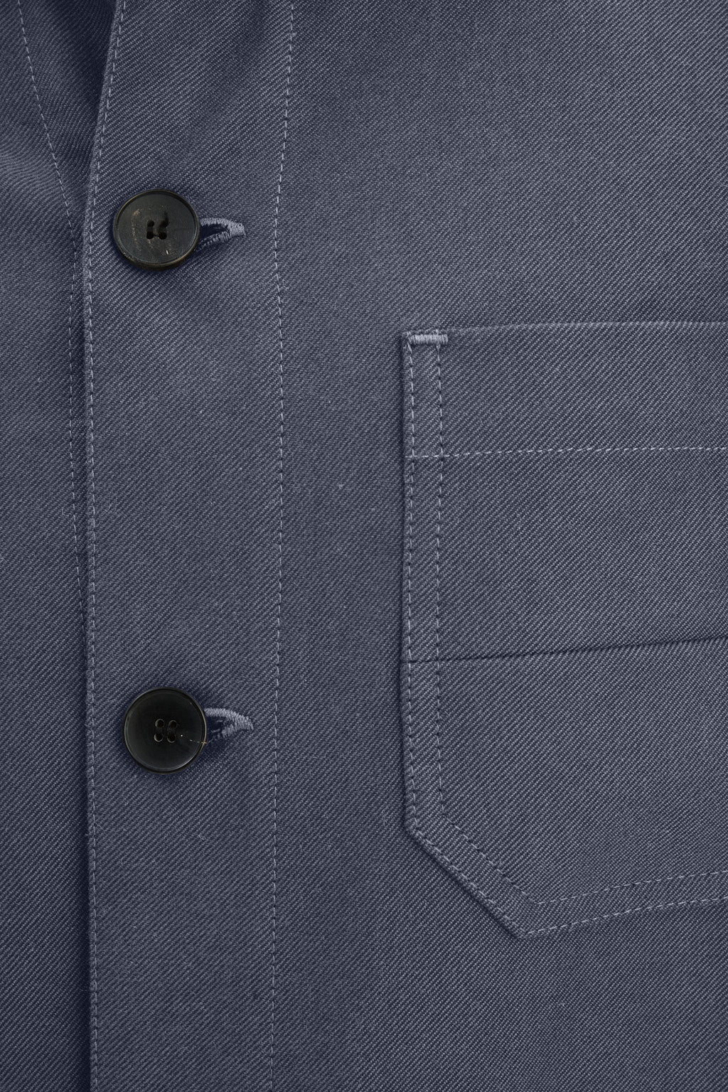Workwear Jacket in a Steel Blue Subtle Firm Italian Organic Cotton