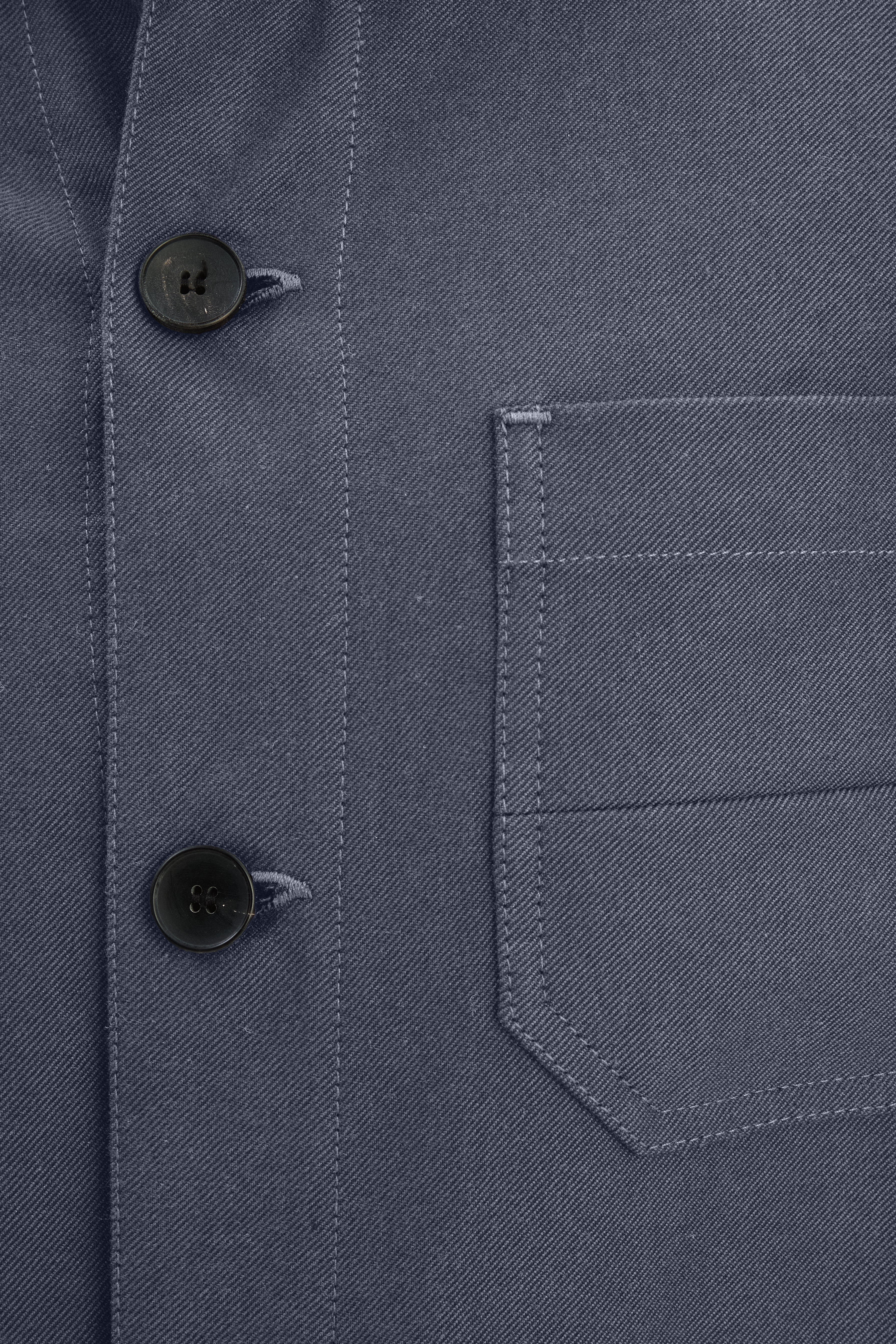Workwear Jacket in a Steel Blue Subtle Firm Italian Organic Cotton
