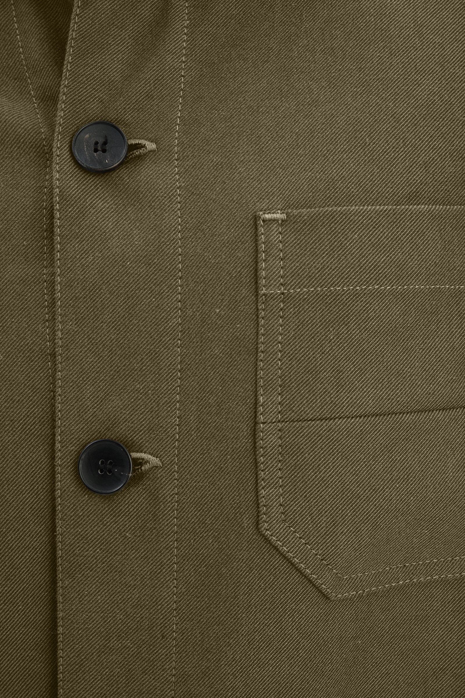 Dijon Workwear Jacket in a Moss Green Italian Organic Cotton