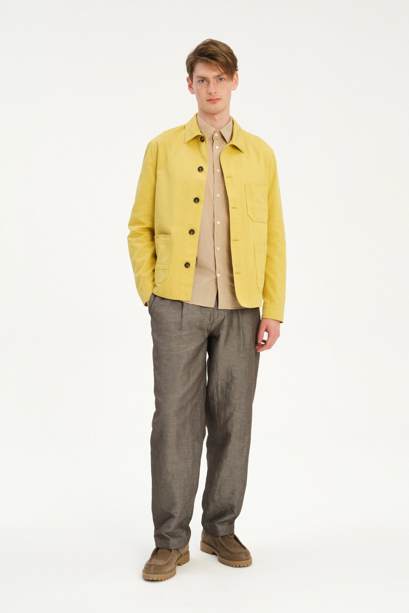 Dijon Workwear Jacket in a Japanese Cotton - Yellow