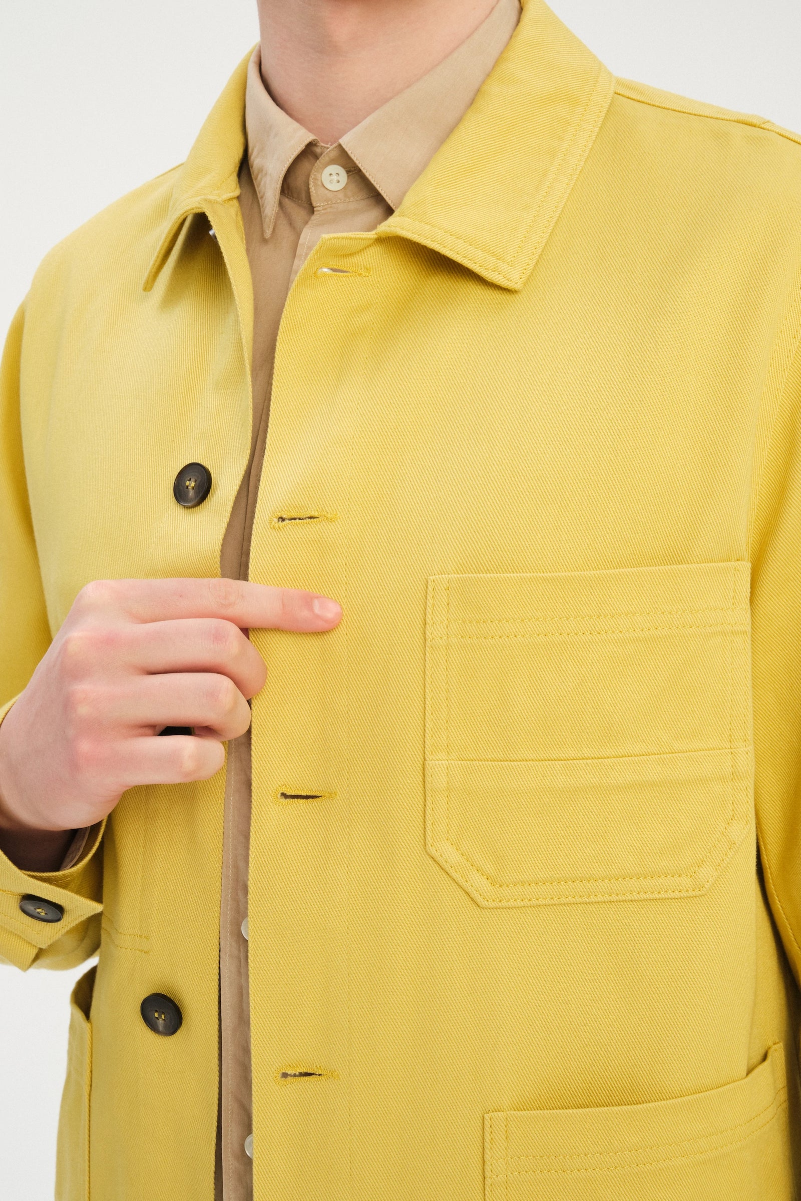 Dijon Workwear Jacket in a Japanese Cotton - Yellow