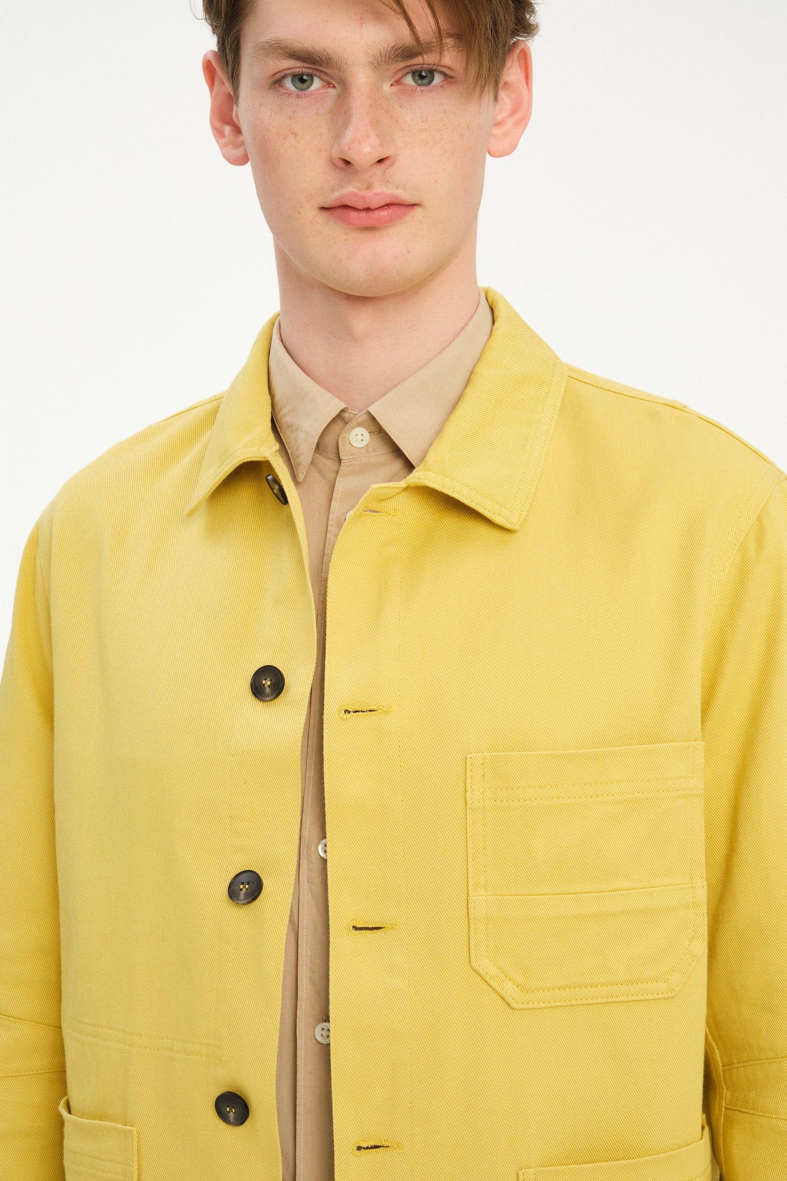 Dijon Workwear Jacket in a Japanese Cotton - Yellow