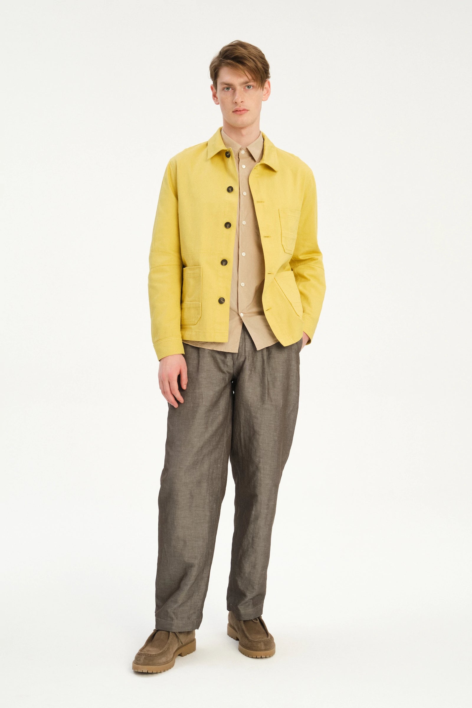 Dijon Workwear Jacket in a Japanese Cotton - Yellow