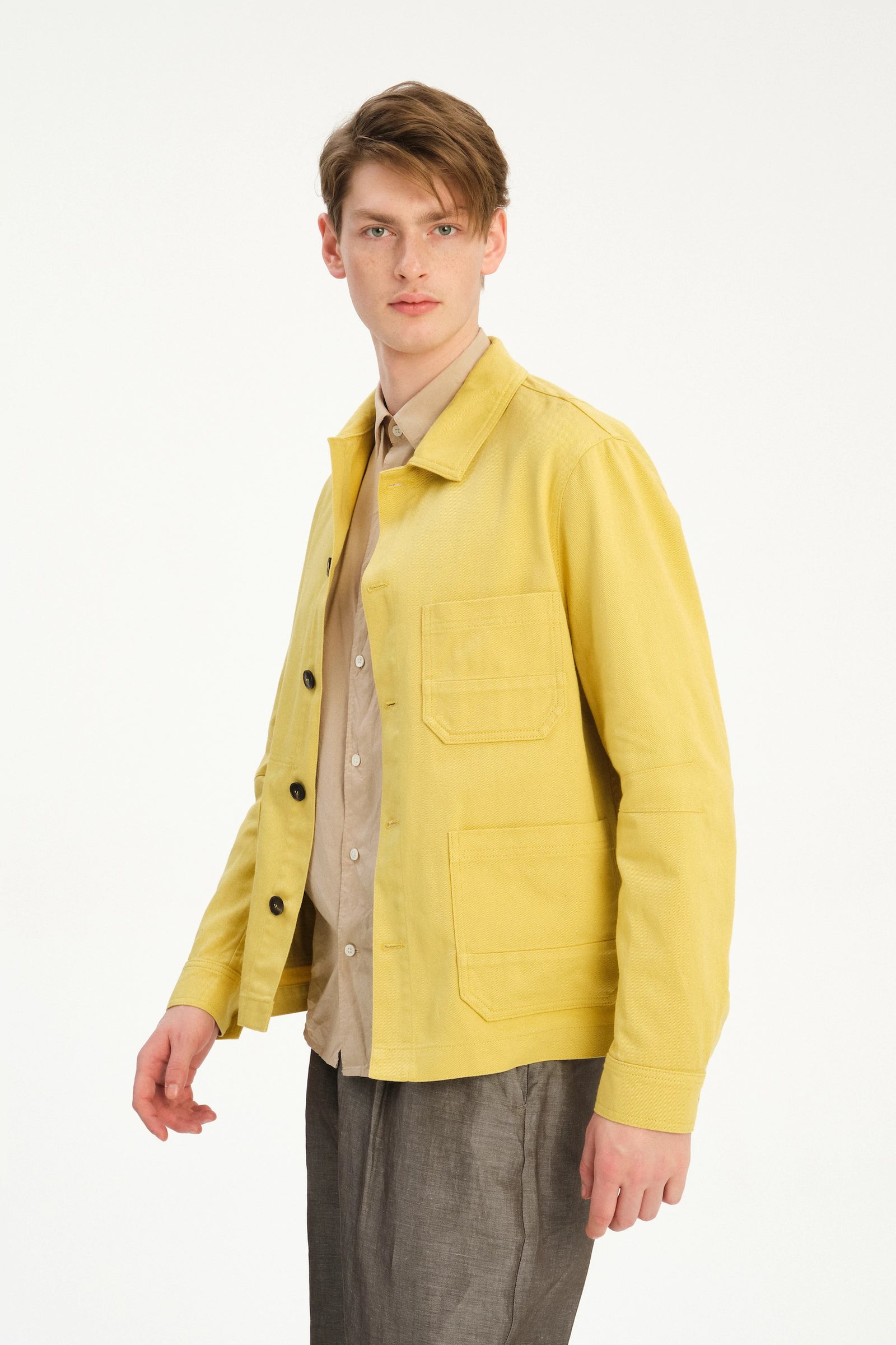 Dijon Workwear Jacket in a Japanese Cotton - Yellow