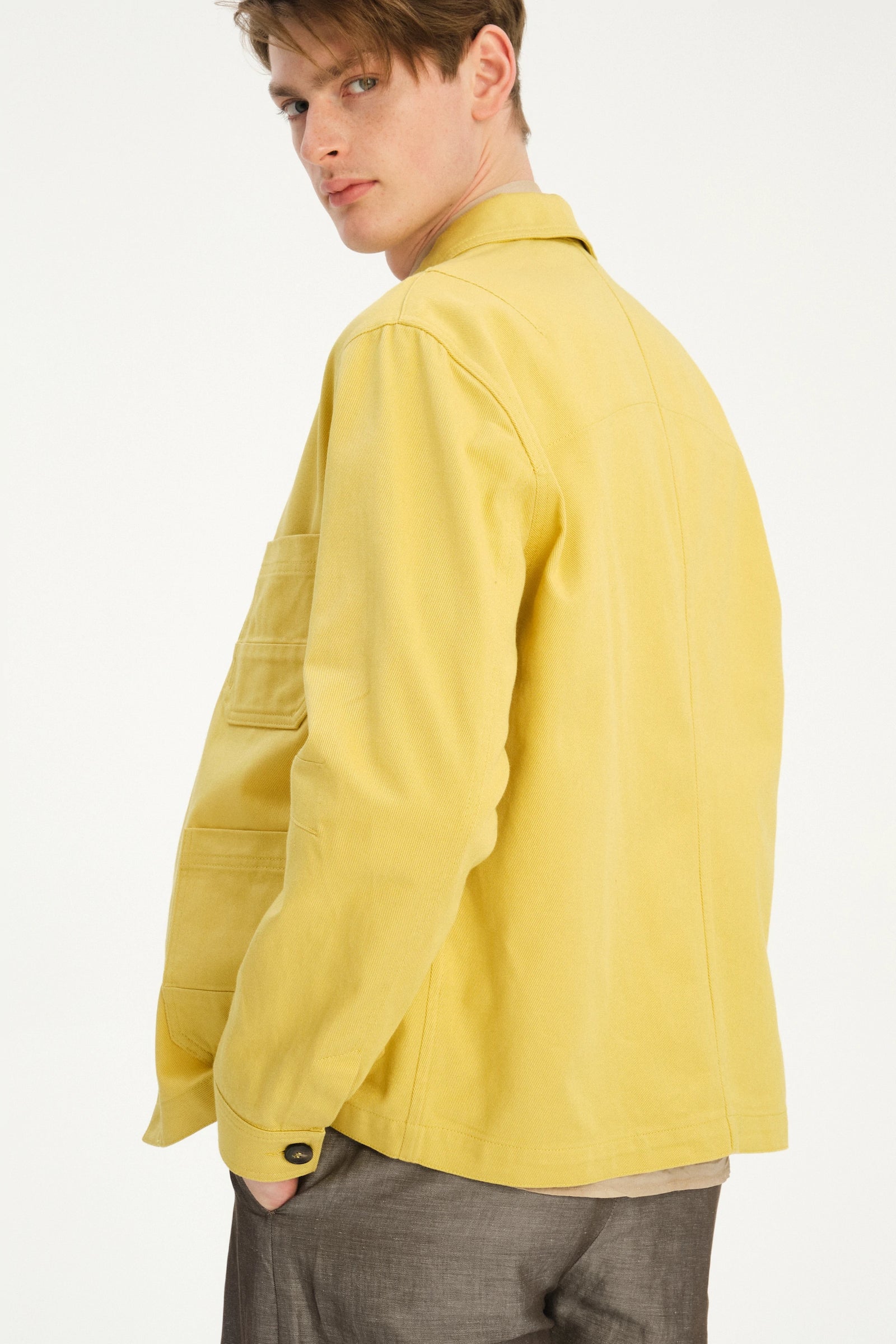 Dijon Workwear Jacket in a Japanese Cotton - Yellow