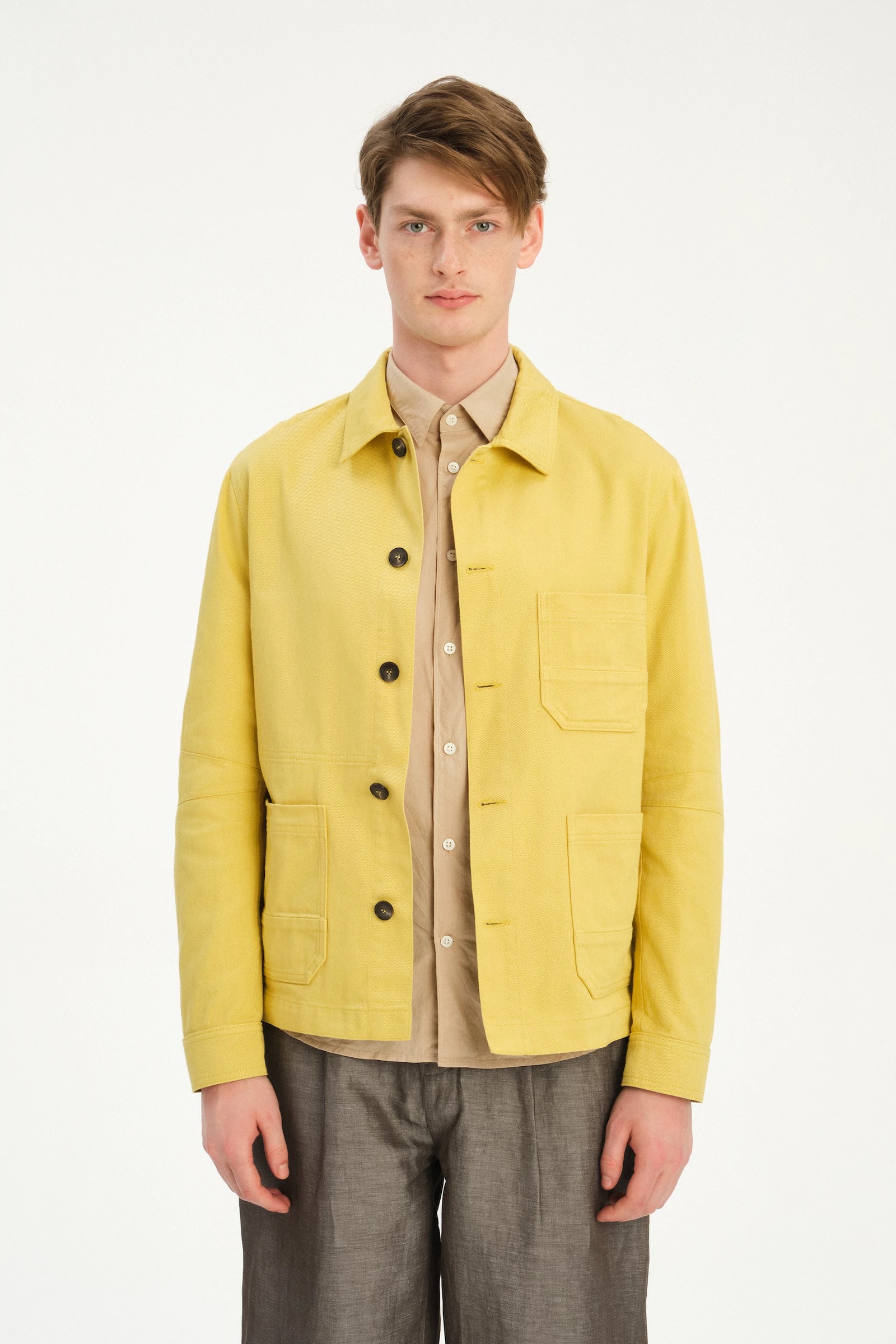 Dijon Workwear Jacket in a Japanese Cotton - Yellow