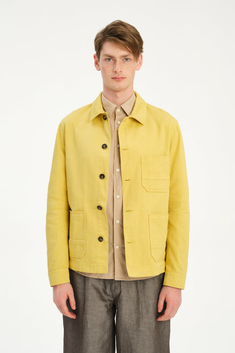 Dijon Workwear Jacket in a Japanese Cotton - Yellow
