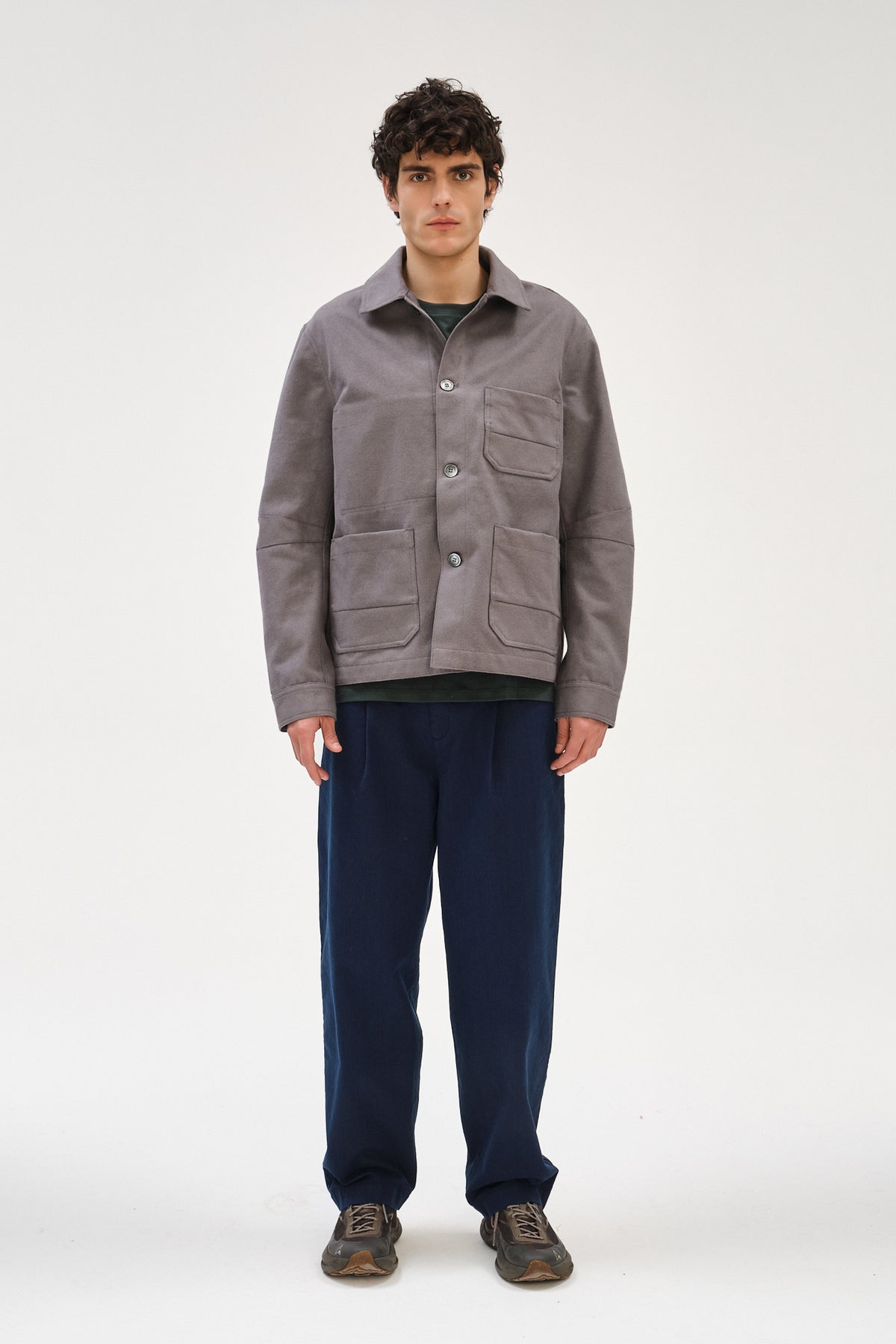 Dijon Workwear Jacket in a Grey Extra Thick Moleskin