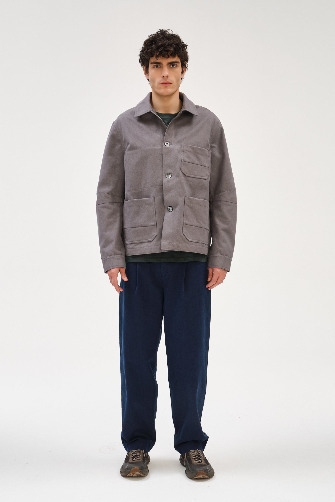 Dijon Workwear Jacket in a Grey Extra Thick Moleskin