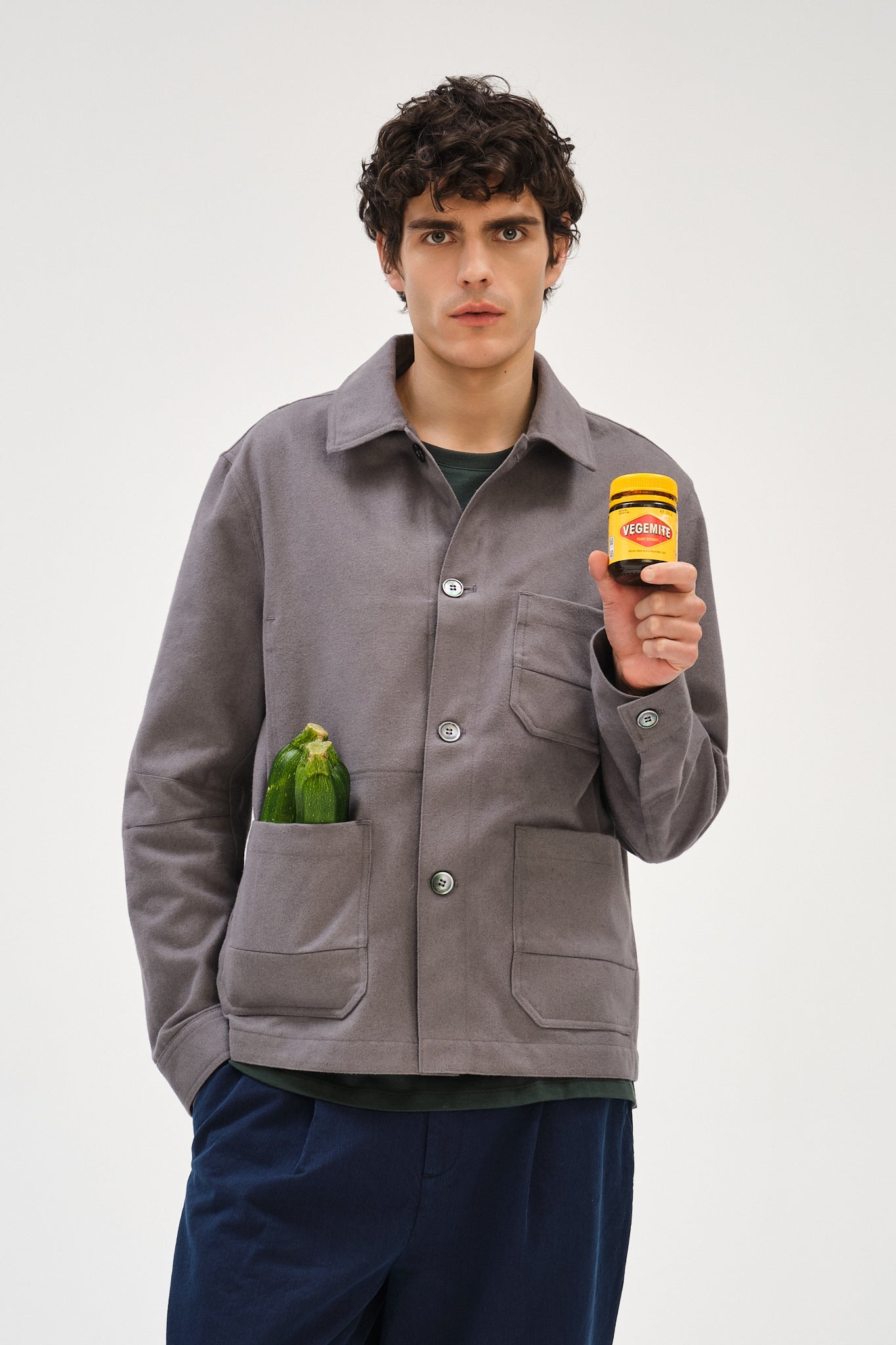 Dijon Workwear Jacket in a Grey Extra Thick Moleskin