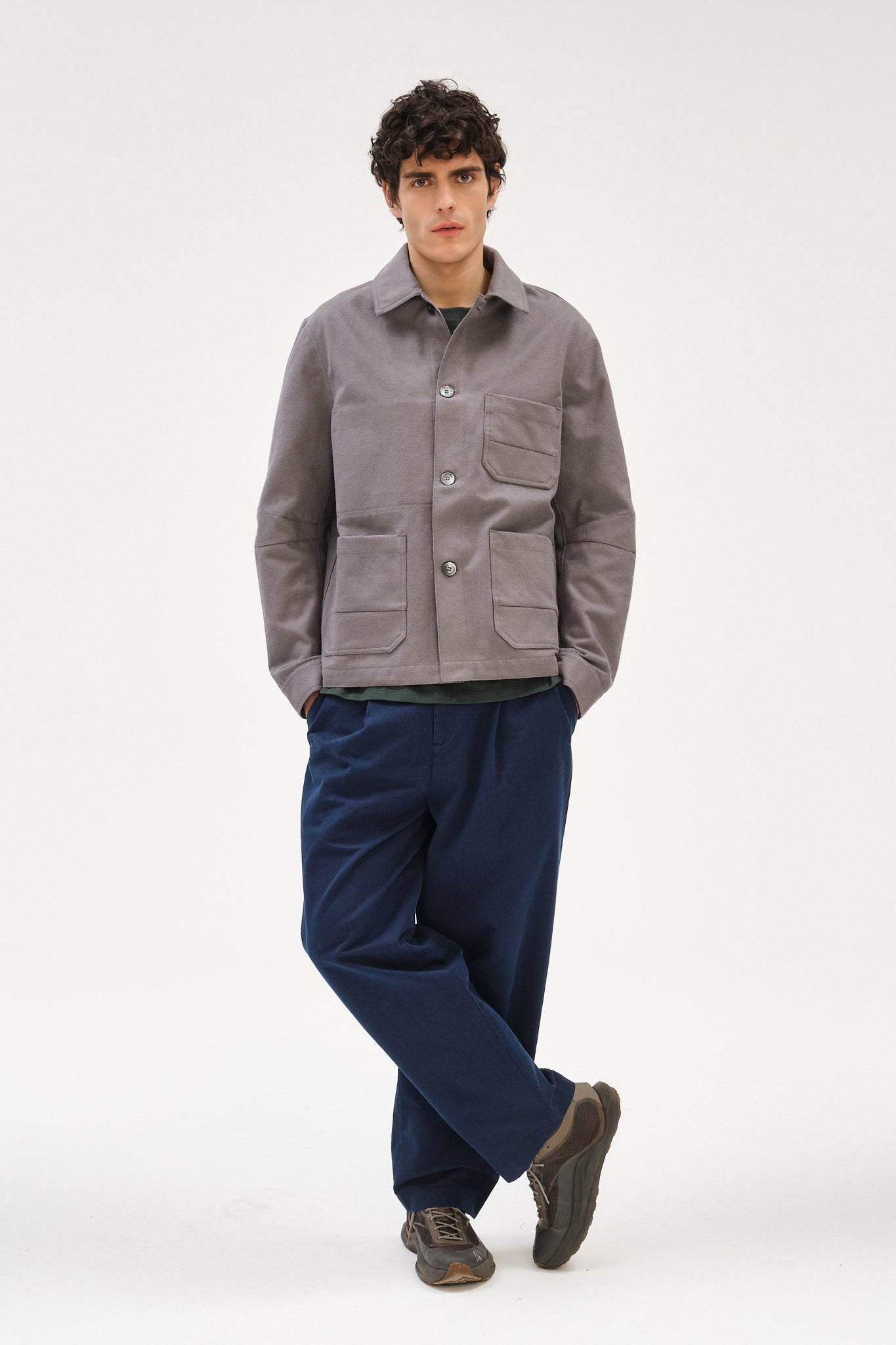 Dijon Workwear Jacket in a Grey Extra Thick Moleskin