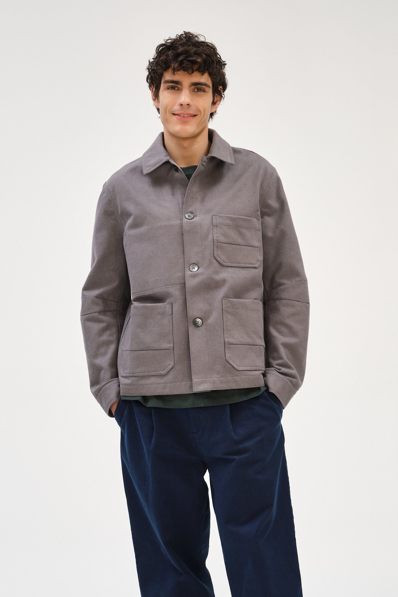 Dijon Workwear Jacket in a Grey Extra Thick Moleskin