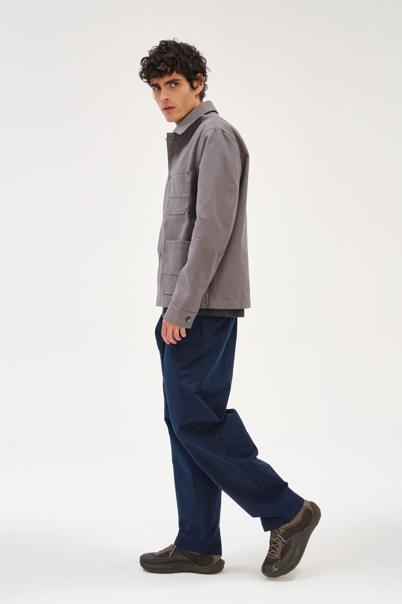 Dijon Workwear Jacket in a Grey Extra Thick Moleskin