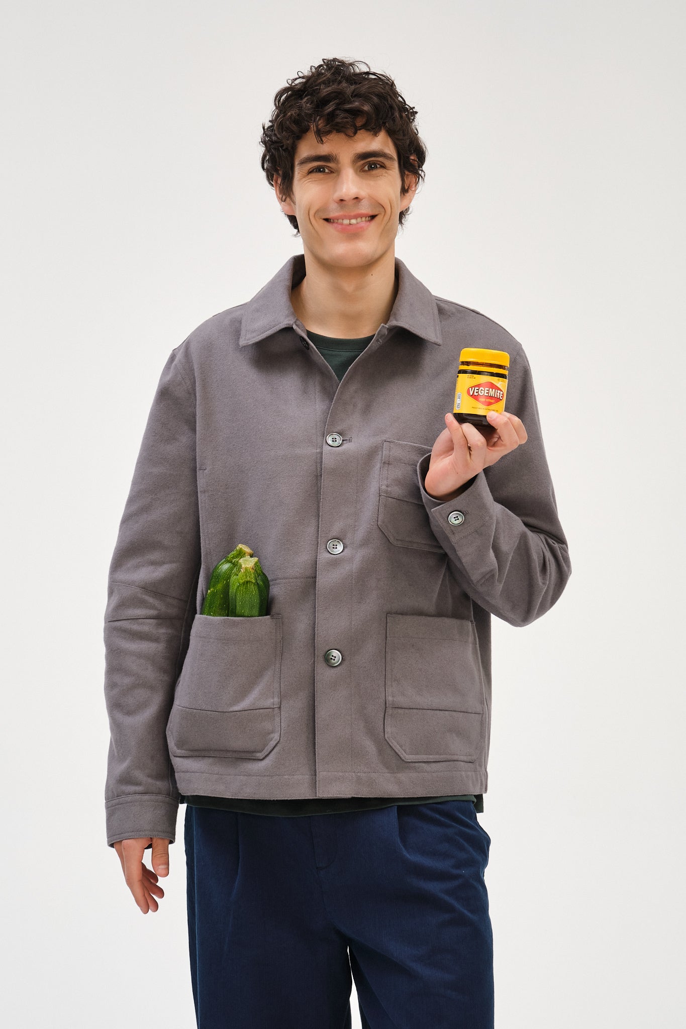 Dijon Workwear Jacket in a Grey Extra Thick Moleskin
