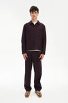 Workwear Jacket in the Wine Finest Italian Cotton by Subalpino