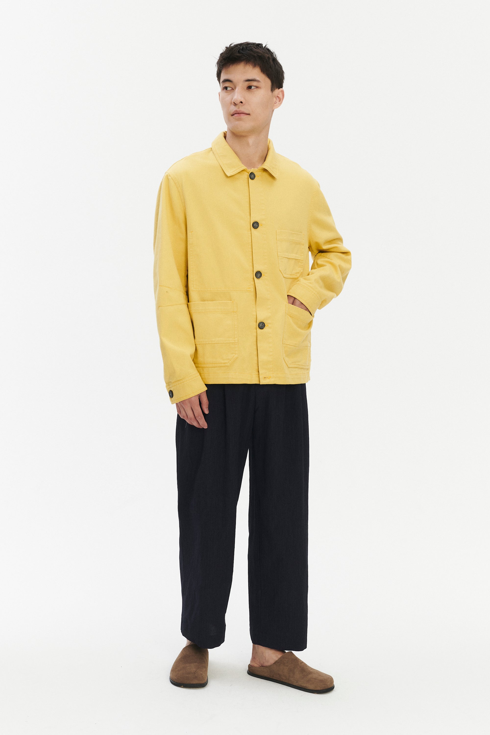 Pre-Order - French Workwear Jacket in a Japanese Cotton - Yellow