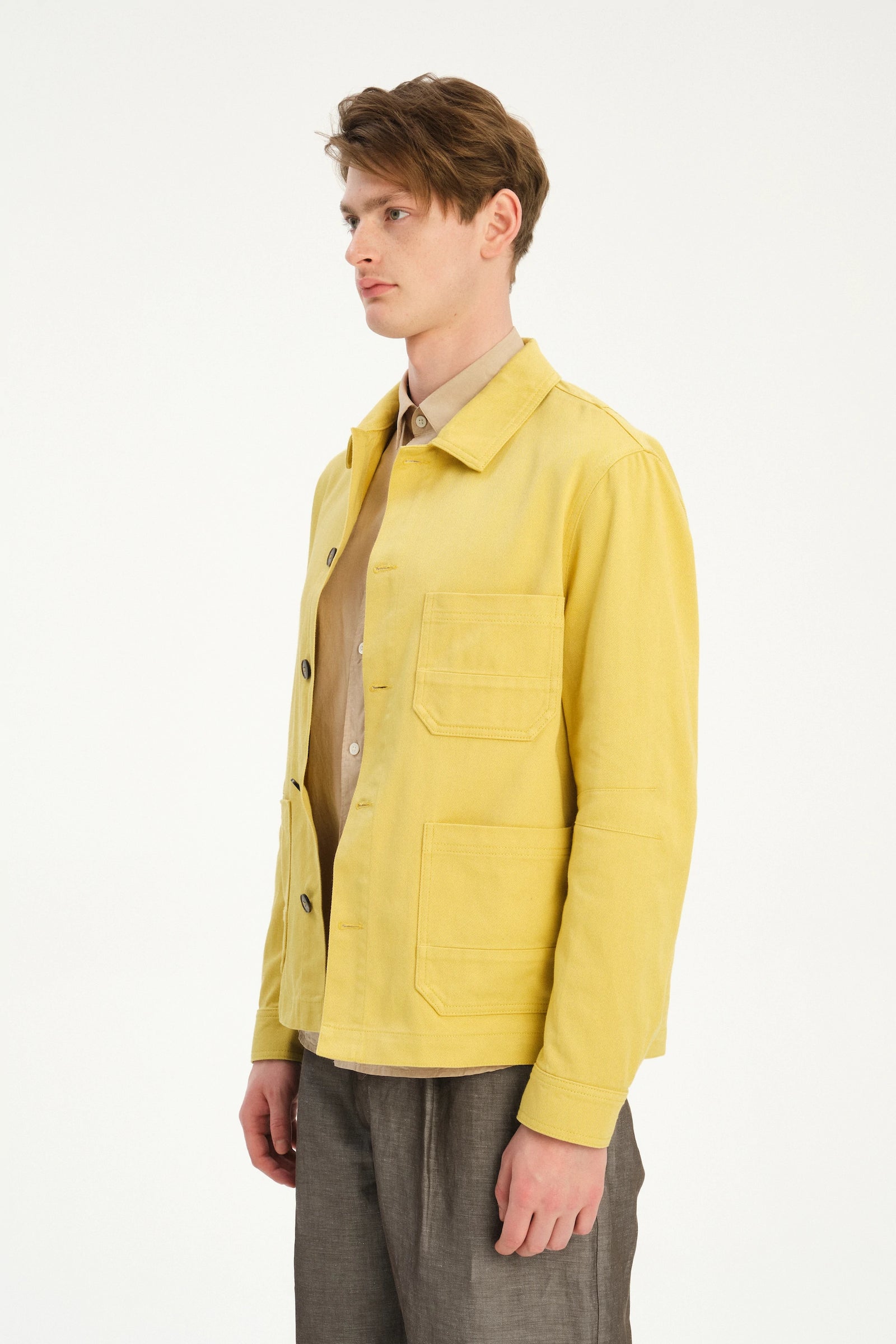 Dijon Workwear Jacket in a Japanese Cotton - Yellow