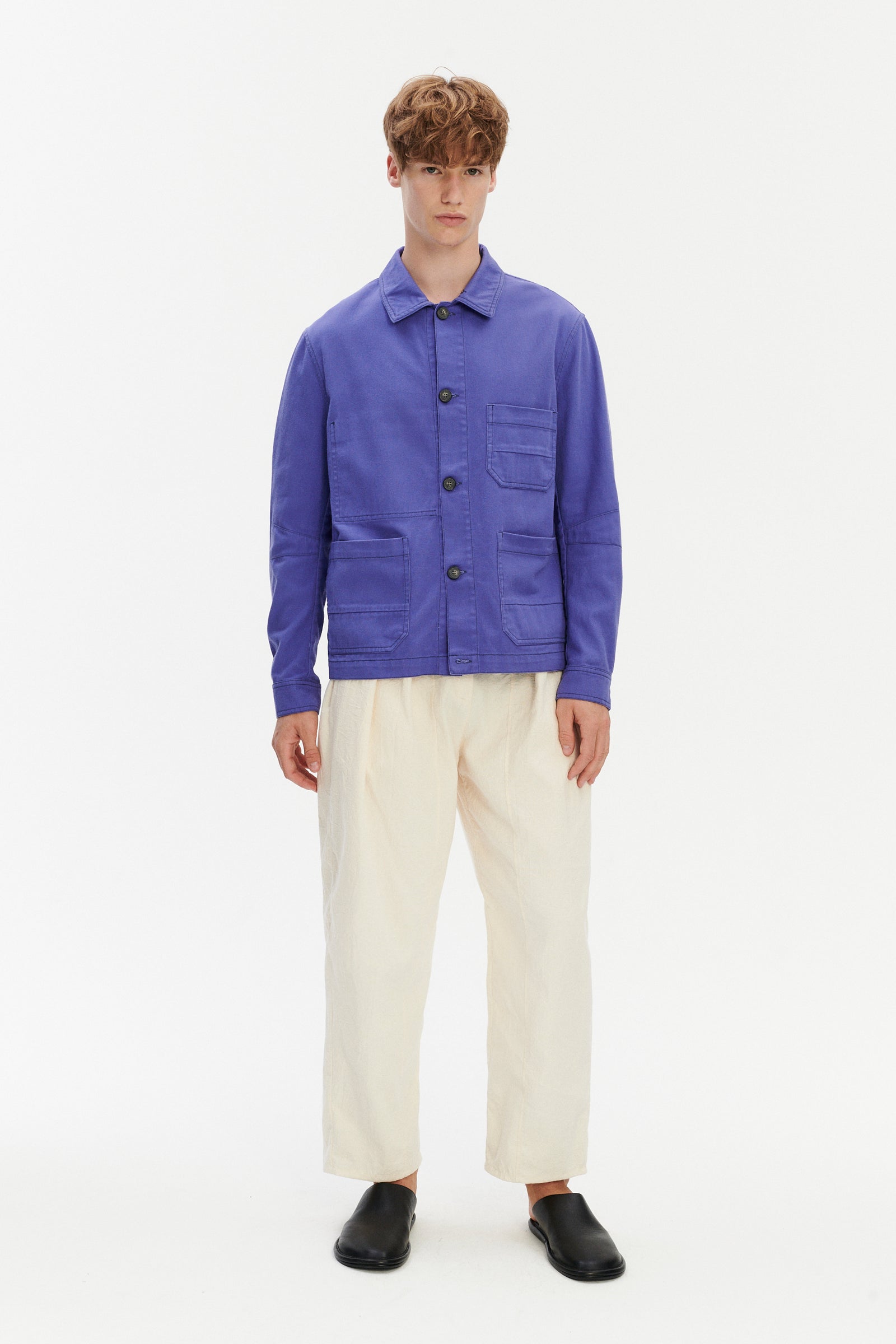 Dijon Workwear Jacket in a Japanese Cotton - Purple