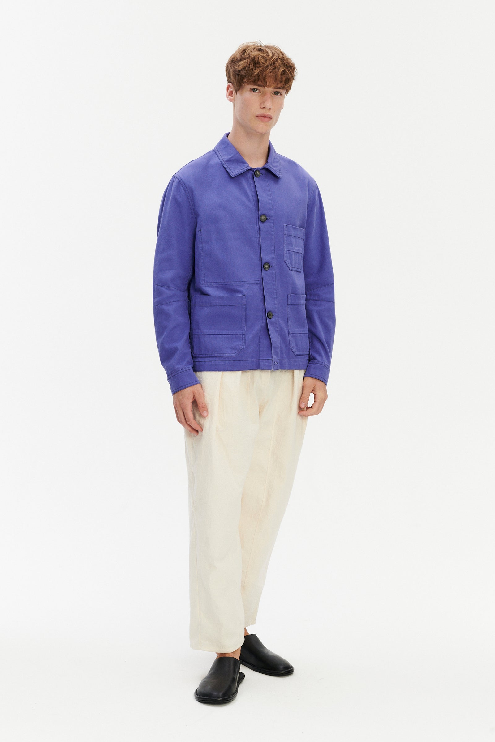 Dijon Workwear Jacket in a Japanese Cotton - Purple