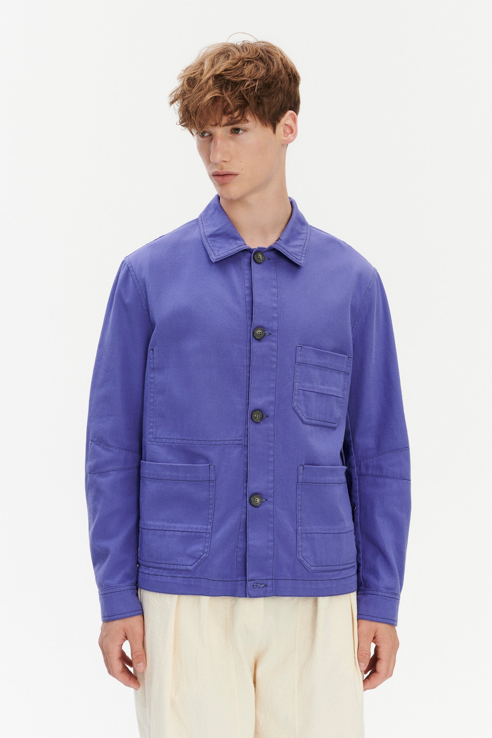 Dijon Workwear Jacket in a Japanese Cotton - Purple