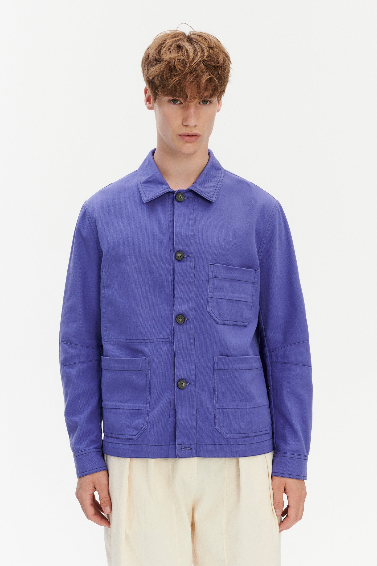 Dijon Workwear Jacket in a Japanese Cotton - Purple
