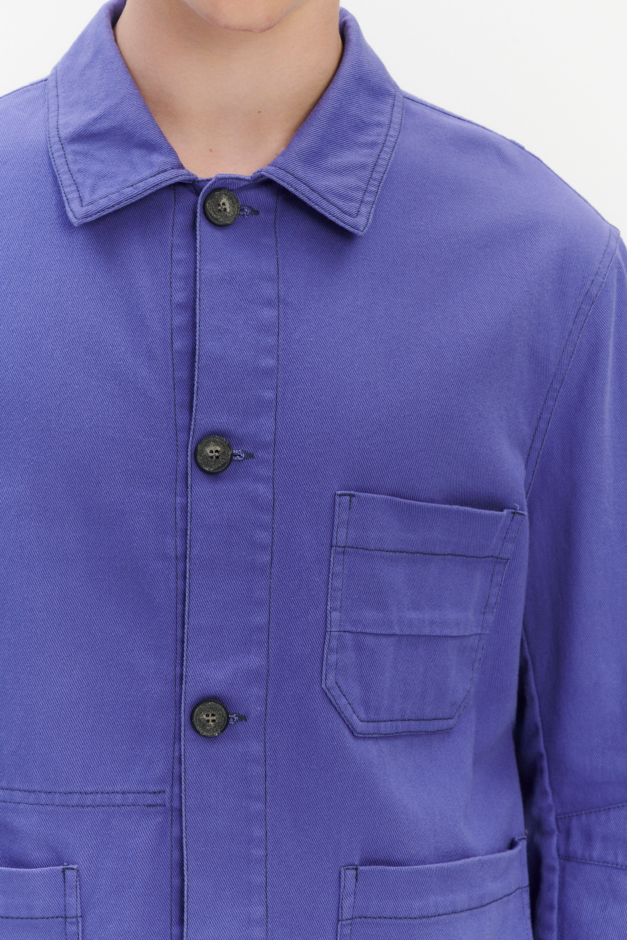 Pre-Order - French Workwear Jacket in a Japanese Cotton - Purple