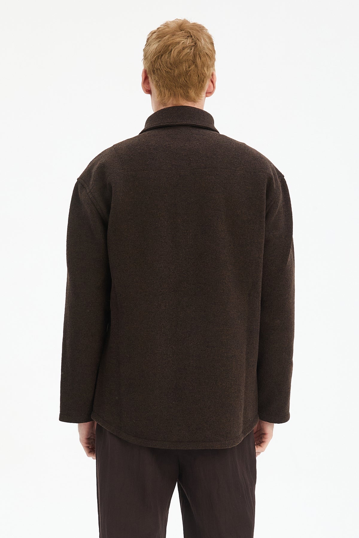 Jacket in a Fine Dark Chocolate Boiled Wool