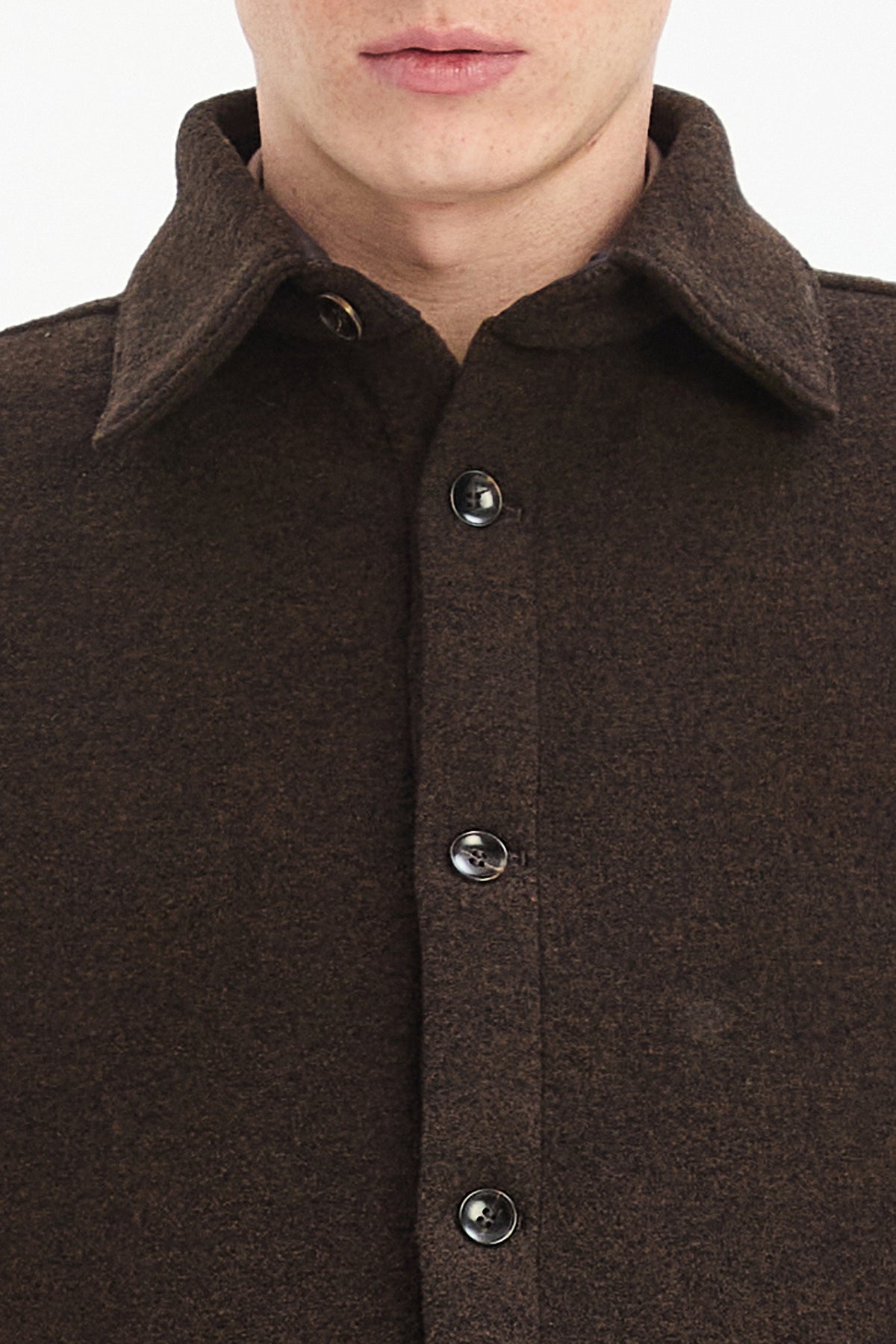 Jacket in a Fine Dark Chocolate Boiled Wool
