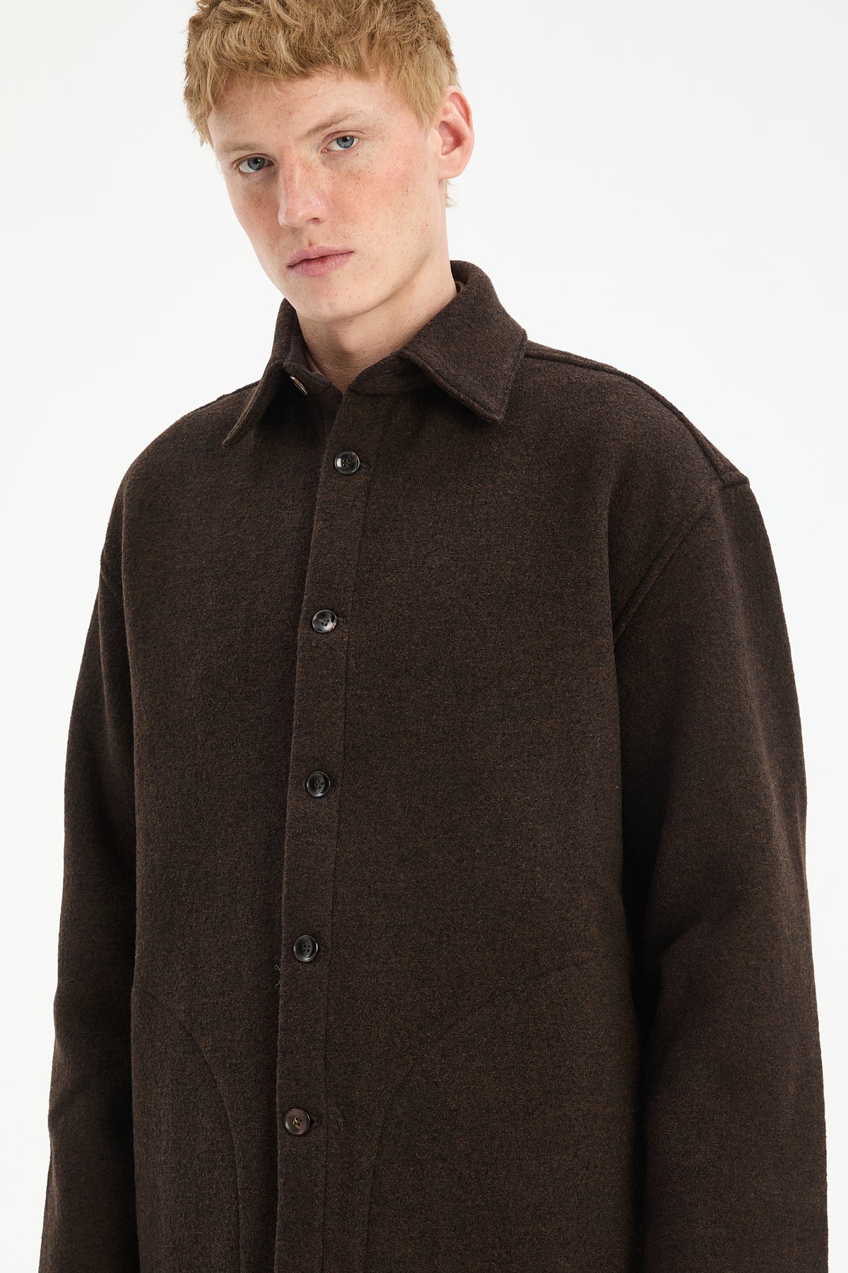 Jacket in a Fine Dark Chocolate Boiled Wool