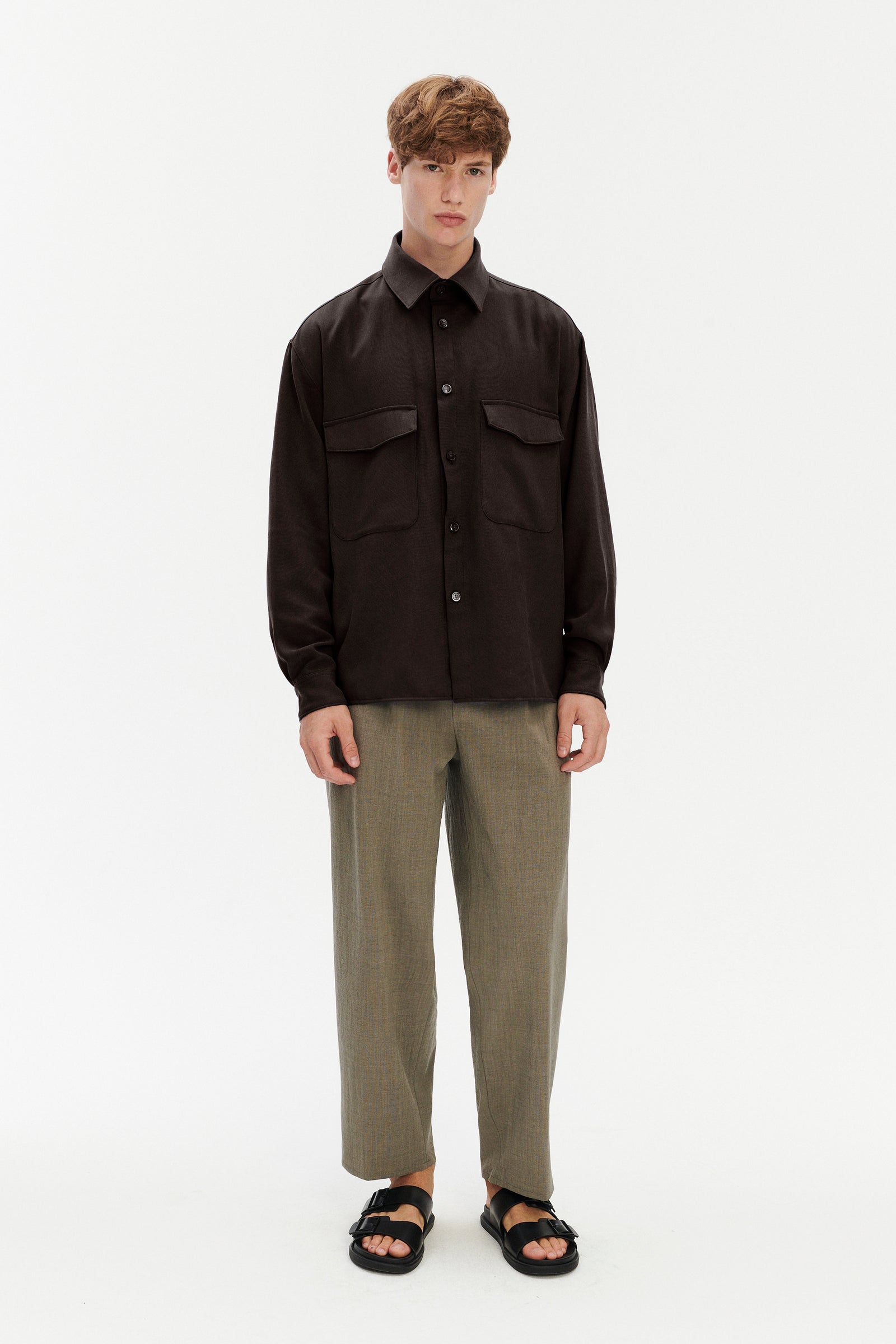 Jacket in the Finest Deep Brown Summery Italian Washed Wool