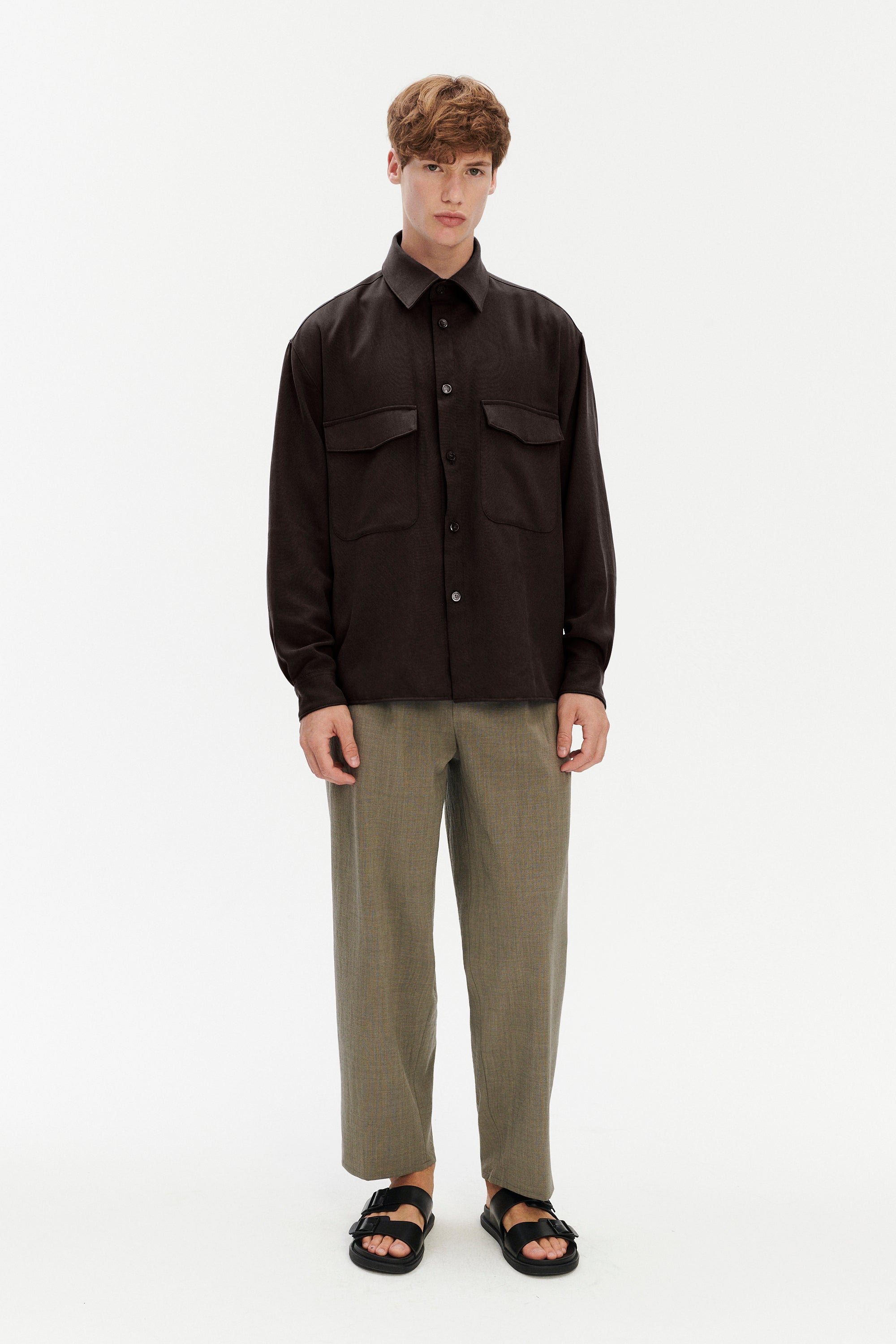 Jacket in the Finest Deep Brown Summery Italian Washed Wool