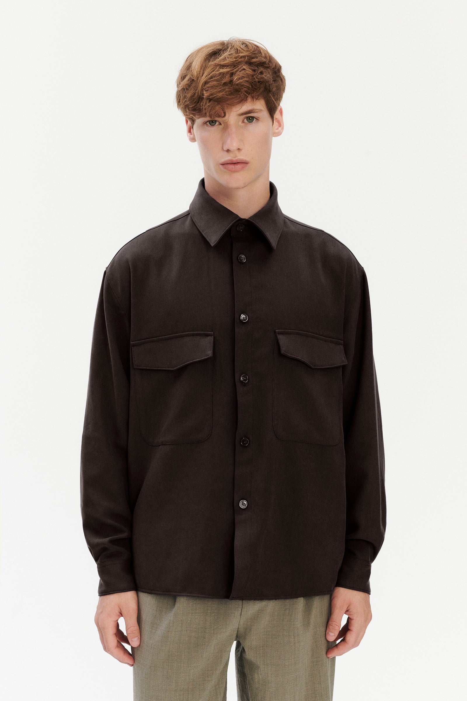 Jacket in the Finest Deep Brown Summery Italian Washed Wool