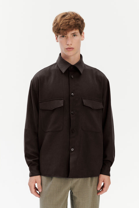 Jacket in the Finest Deep Brown Summery Italian Washed Wool