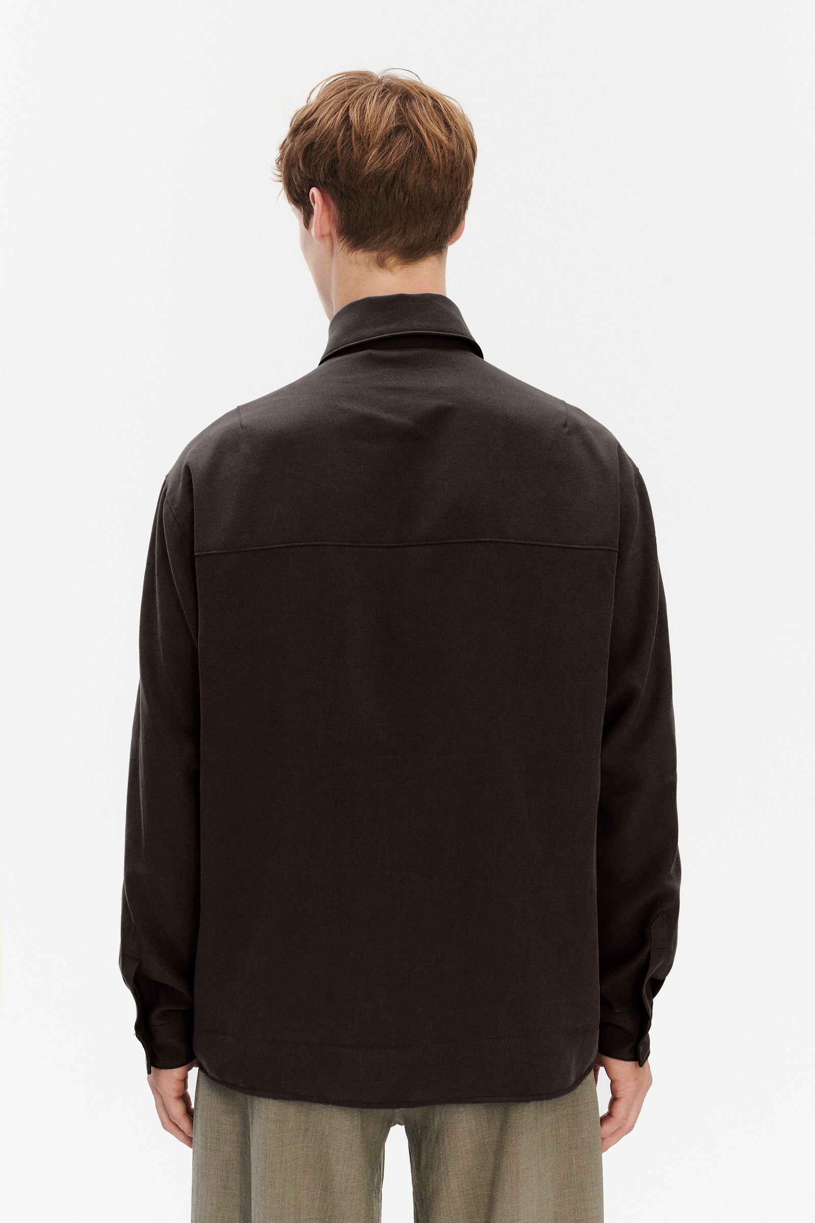 Jacket in the Finest Deep Brown Summery Italian Washed Wool