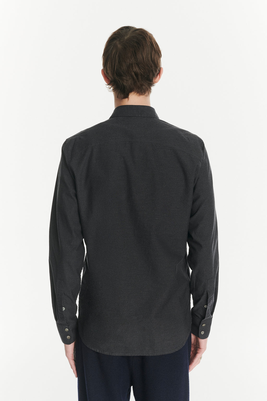 Feel Good Shirt in a Fine Dark Grey Italian Cotton Oxford