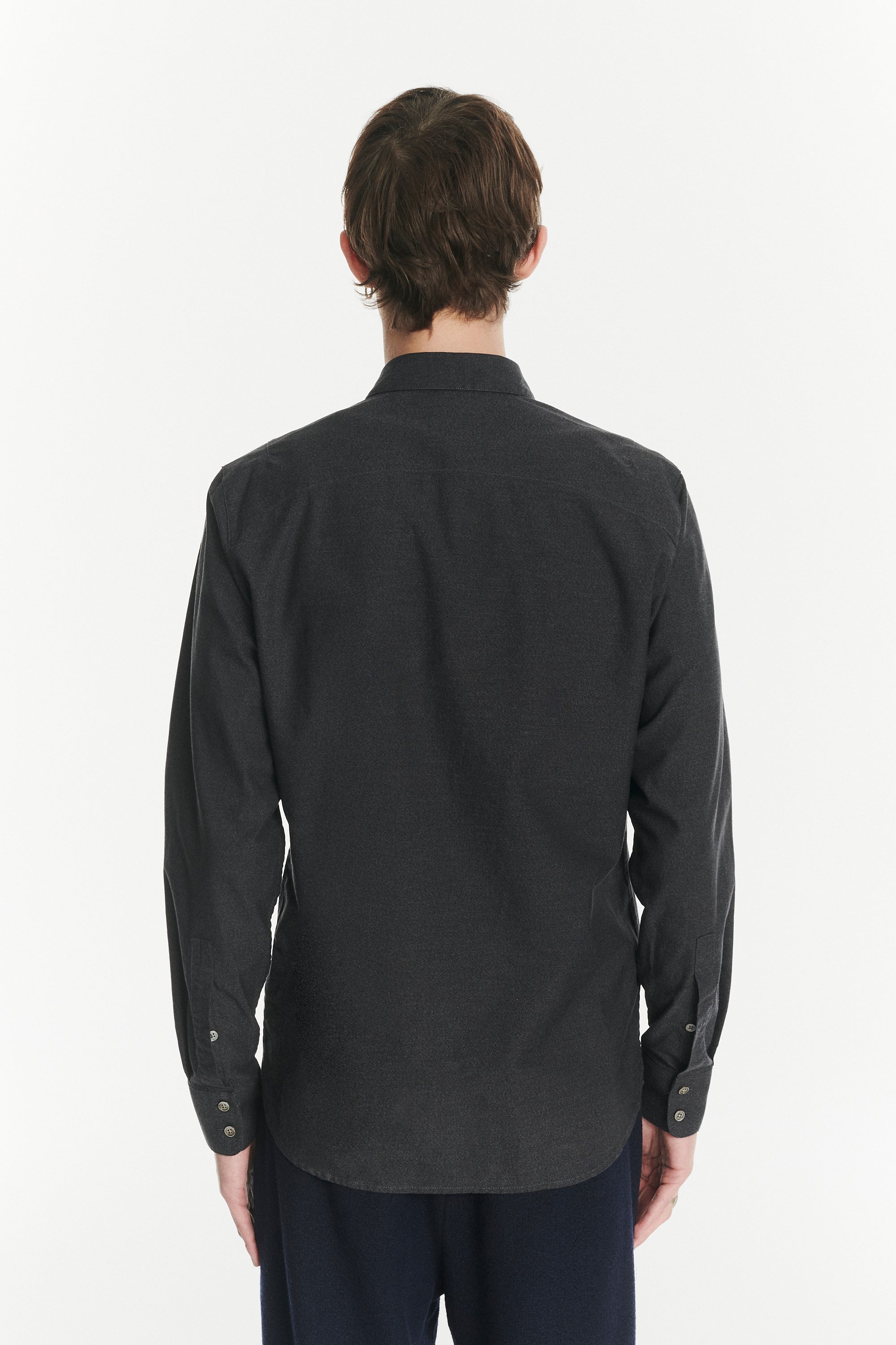 Feel Good Shirt in a Fine Dark Grey Italian Cotton Oxford