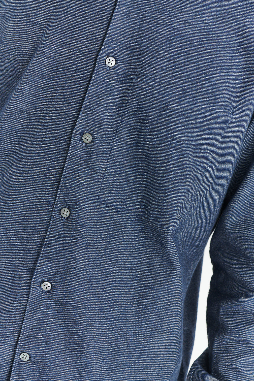 Feel Good Shirt in a Fine Italian Indigo Blue Diagonal Brushed Cotton Flannel