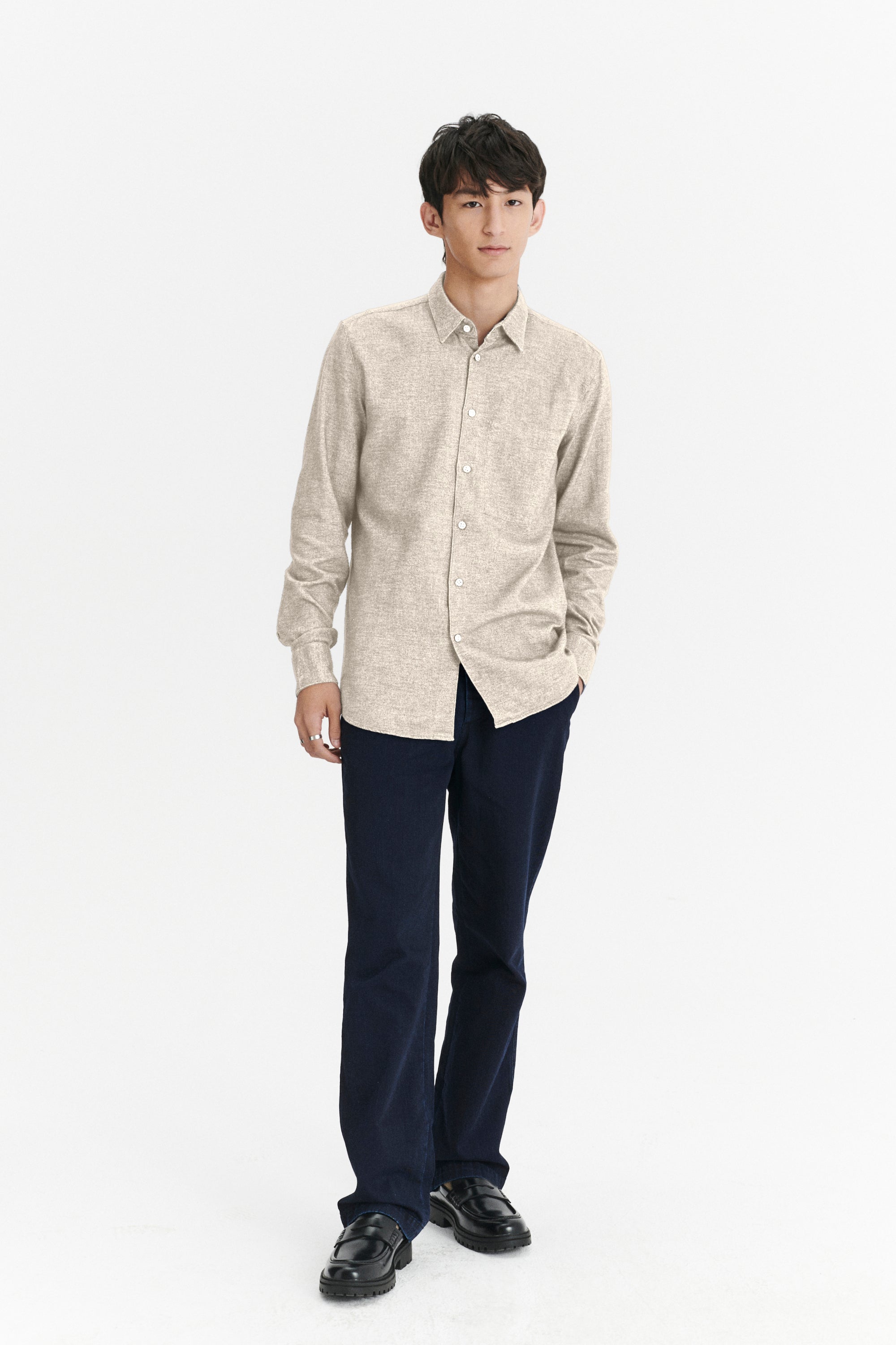 Feel Good Shirt in a Japanese Blend of Organic Cotton and Yak - Beige